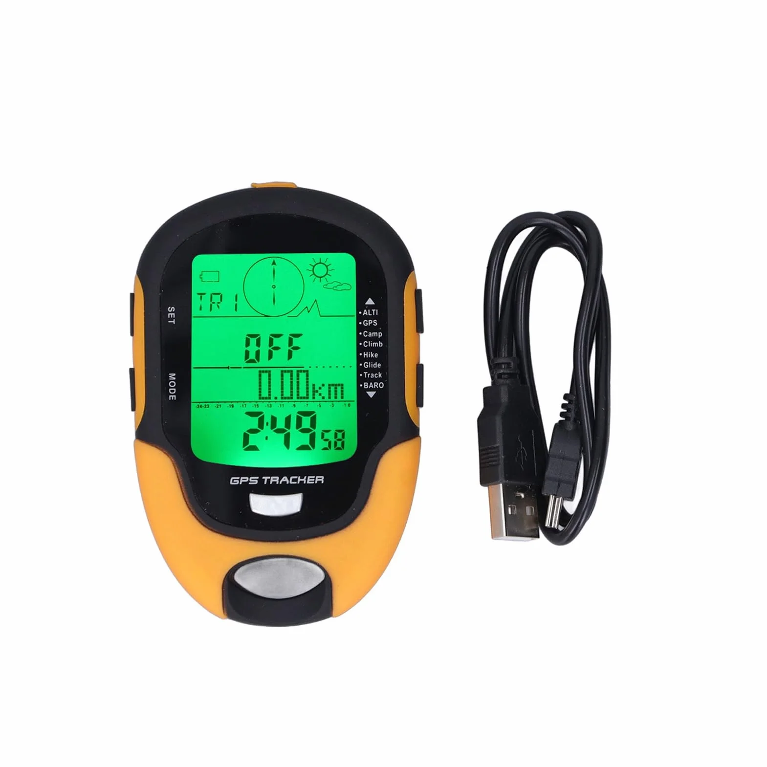 GPS-Multifunktionsmessgerät mit Hochpräzisem Sensor, Höhenmesser, Manometer, Thermometer, Hygrometer, Wasserdicht, Kompass, Ideal für Camping und Outdoor-Aktivitäten, IPX4