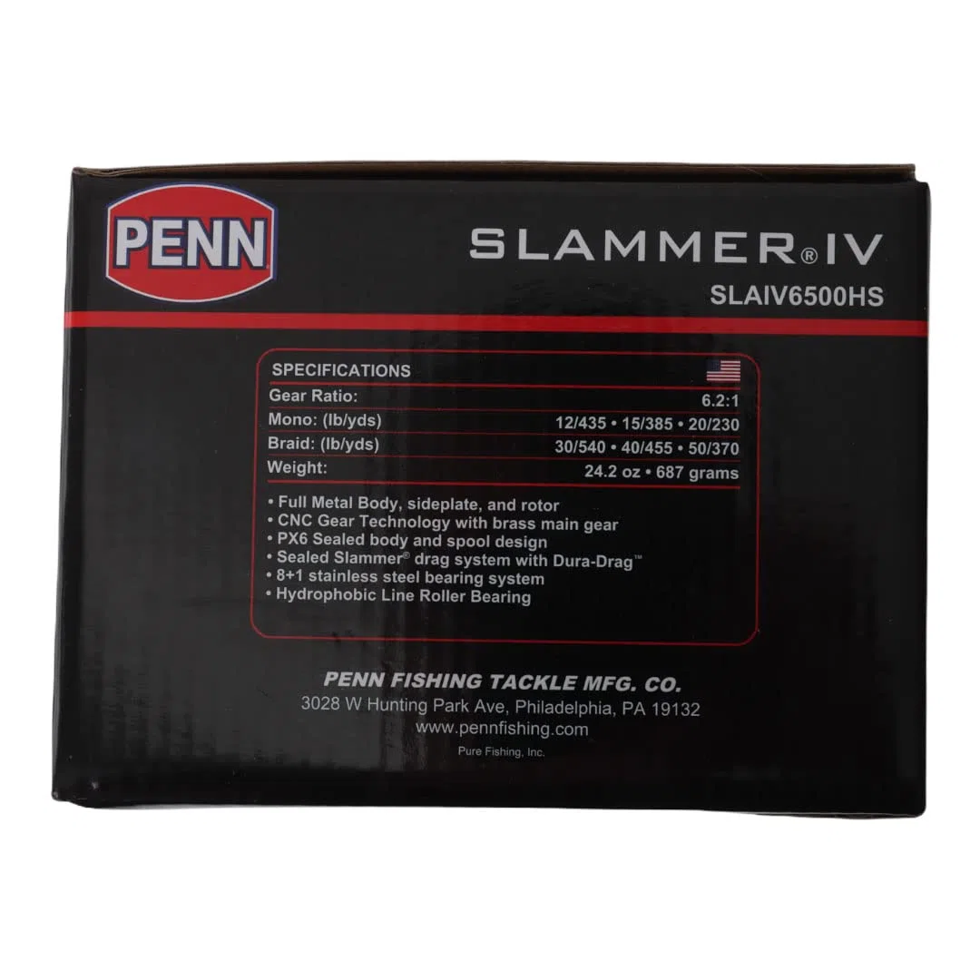 PENN Slammer IV Salzwasser-Spinnrolle – Vollmetall-, Hochleistungs-Spinn-, Jigging- oder Köderrolle – Boot, Ufer, Kajak