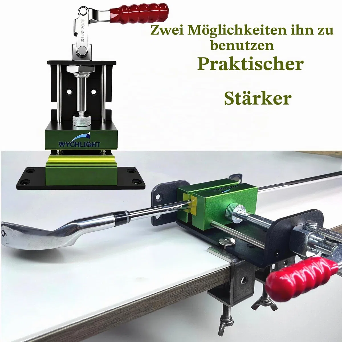 Golf club mit unbohrten und bohrbohrern ist erweitert worden, und golf betreibt einen abrisswerkzeug mit. Club 1 zieht das werkzeug mit 4 schrauben und einer schnappklinge mit 10 band