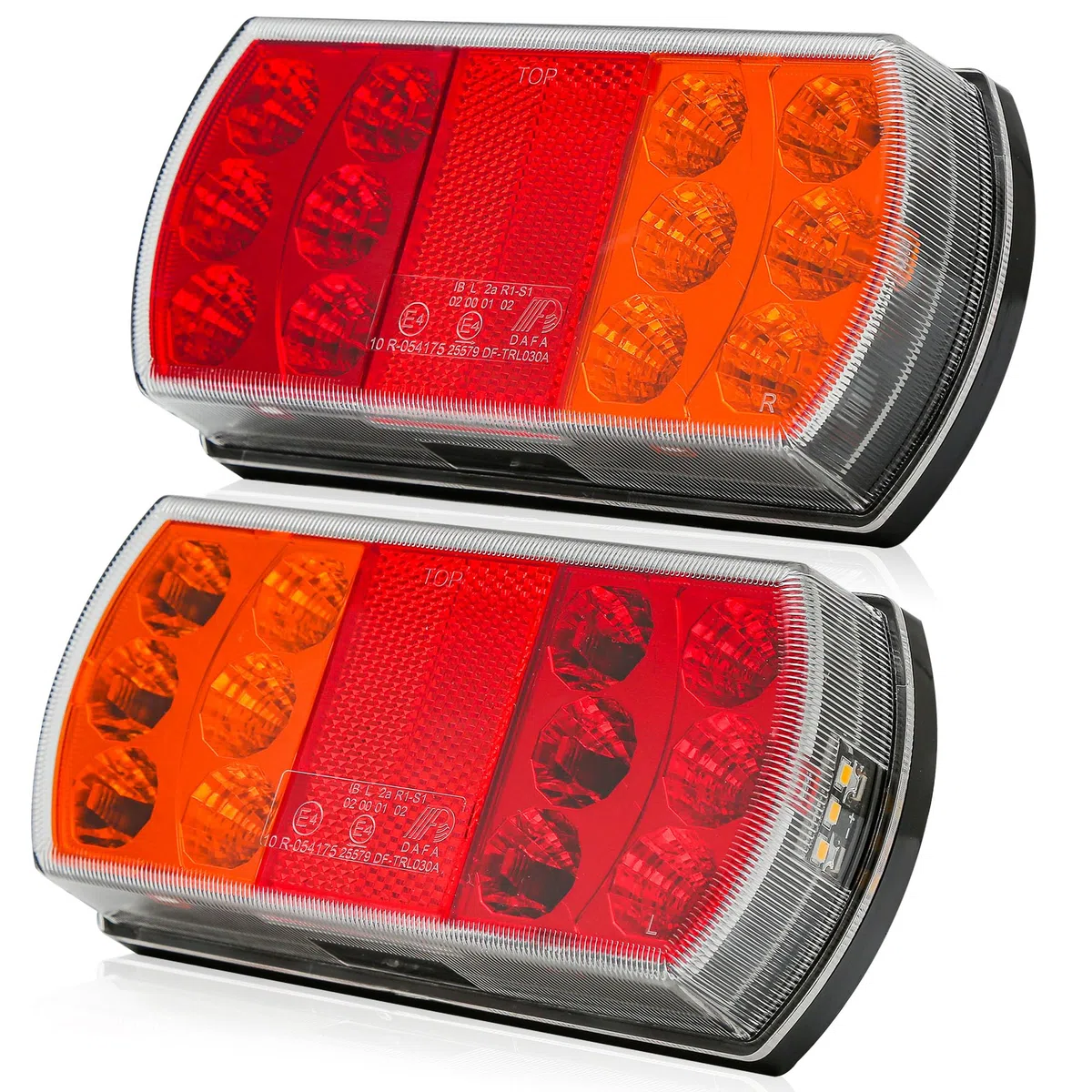 Rücklichter für Anhänger Led Anhängerbeleuchtung Set 12V 24V Anhänger Zubehör LKW Wohnwagen Rückleuchten Led mit Zulassung ECE IP67 Wasserdicht 4 Funktionen mit Reflektor & Bremslicht