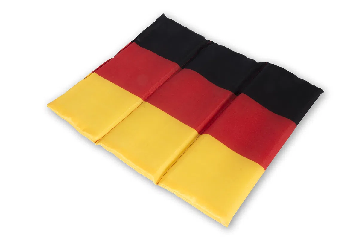 50 x Sitzkissen Deutschland Schwarz-Rot-Gold, Fanartikel Germany, faltbar