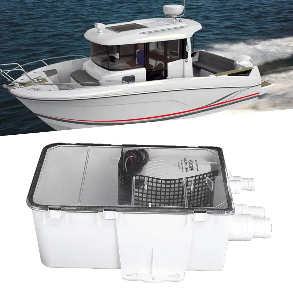 Duschwannenpumpensystem Abflusskit-System System mit mehreren Anschlüssen Einlassboot RV Bilge 12V 750GPH duschpumpen duschwannenpumpensystem