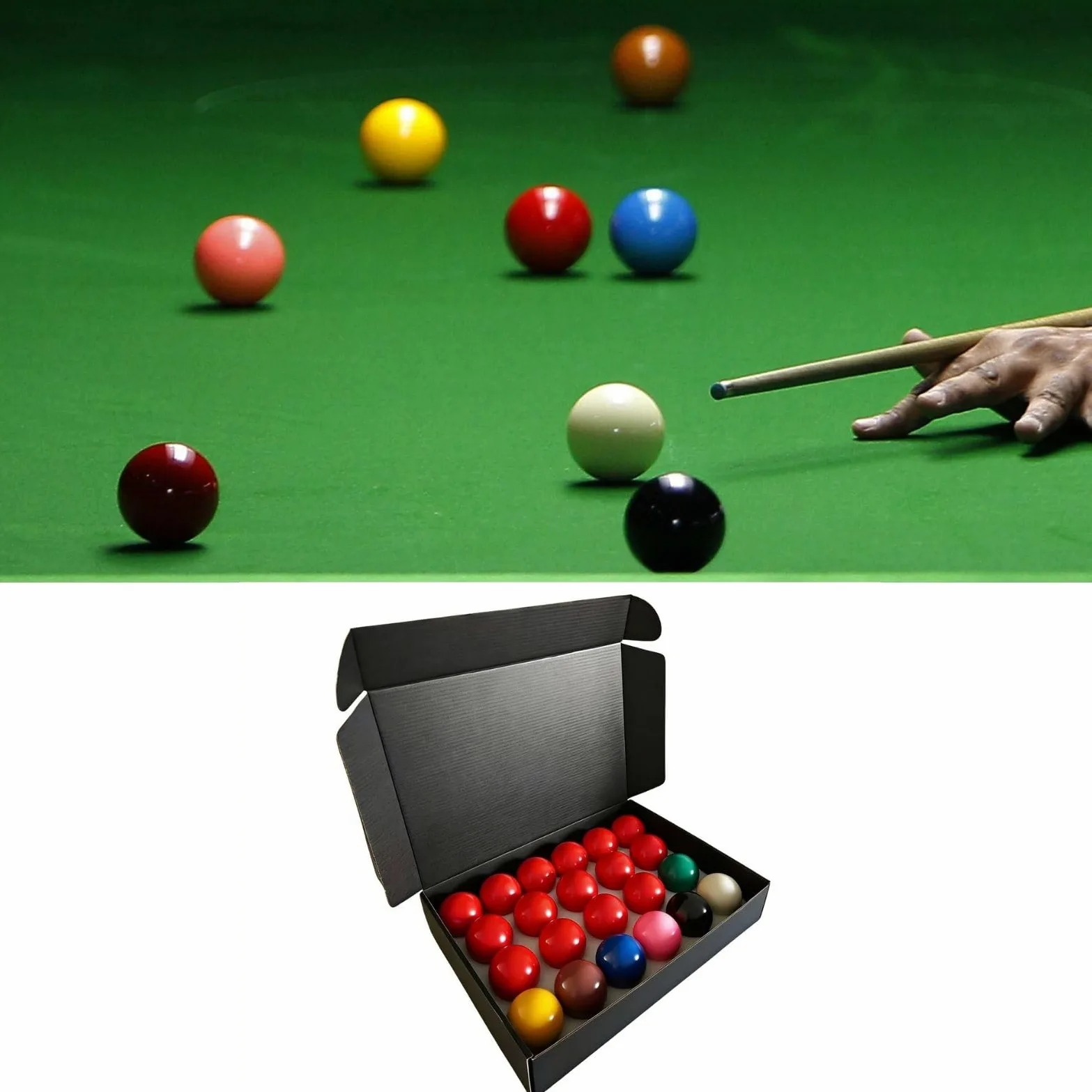Snooker Kugeln Set, 22 Stück 52,5 mm Snooker Balls Set Harz Britisches Billardkugeln Set, 15 Rote, 6 Farbige und 1 Weiß Kugel