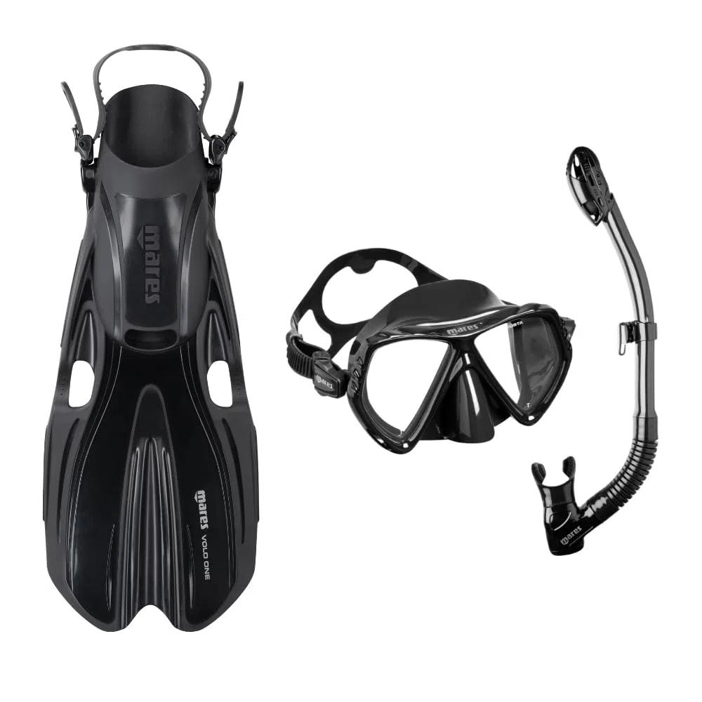 Mares Set Volo One Dry - Schnorchelset für Erwachsene, OPB-Technologie, Hartglas, Dry Top Schnorchel