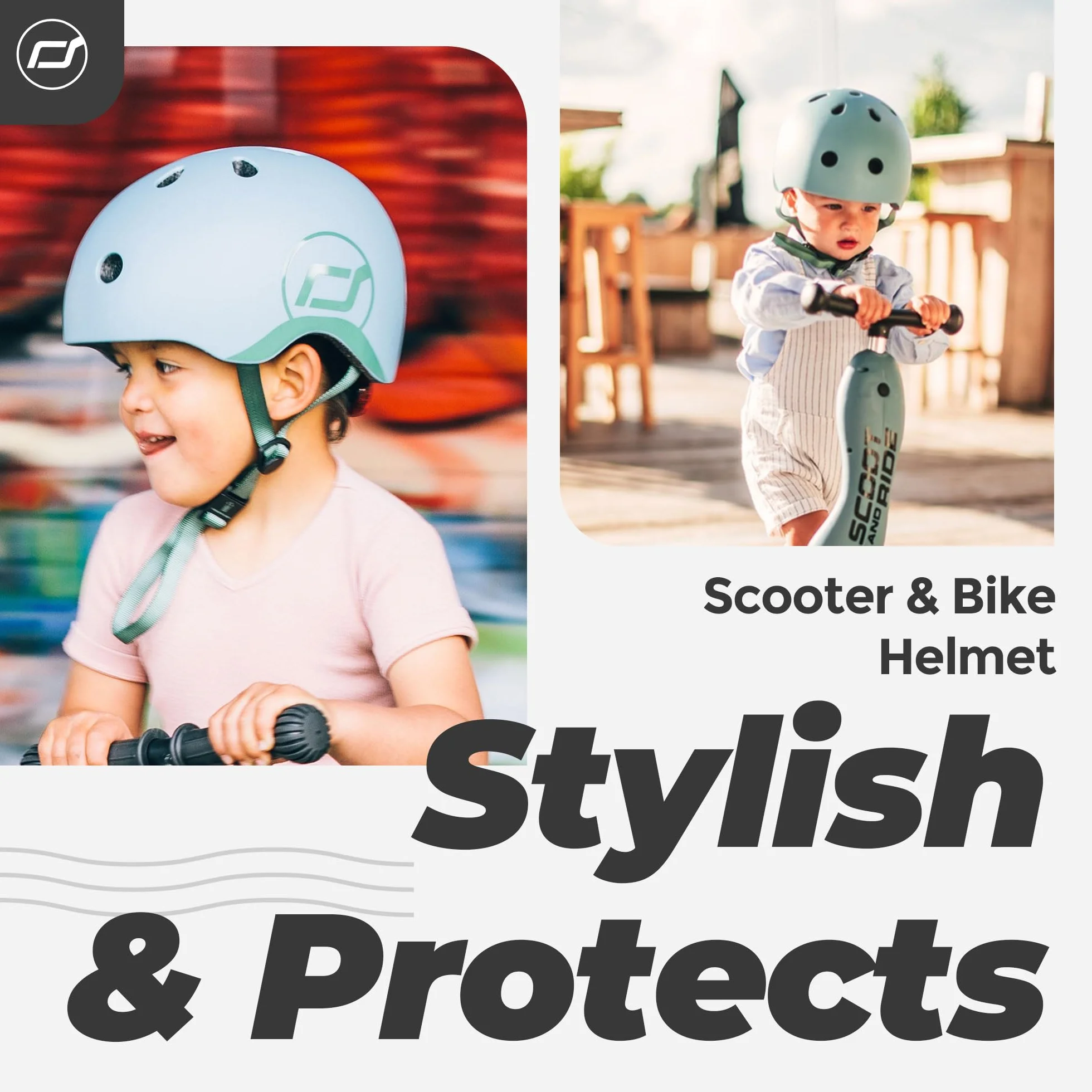 Scoot and Ride Babyhelm mit verstellbaren Trägern, Mattes Finish, Größen S und M, inklusive LED-Sicherheitslicht und weicher Fleece-Polsterung für zusätzlichen Schutz