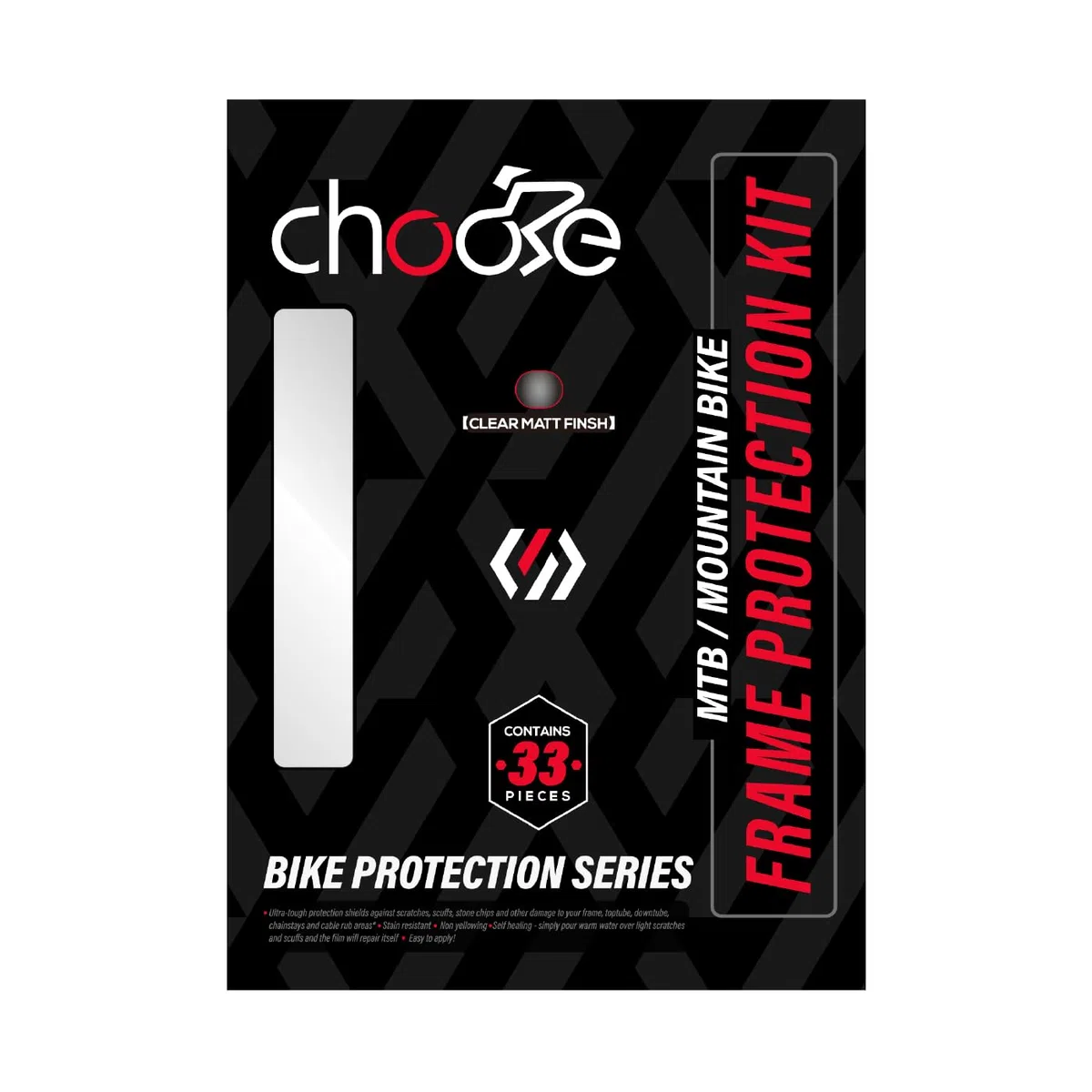Chooee Mountain Bike Rahmenschutz,33 Stück Universeller MTB Rahmenprotektor für Fahrrad Rahmenschutzfolie Ober/Unterrohre, Kettenstrebe, Kabelverschleiß,