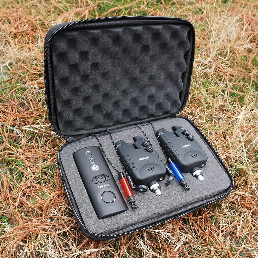 Hirisi Tackle Drahtloses Karpfenangeln Bissanzeiger Set 4+1Wasserdichtes Angelzubehör Bissanzeiger mit Funk (FBA-SQ--2)