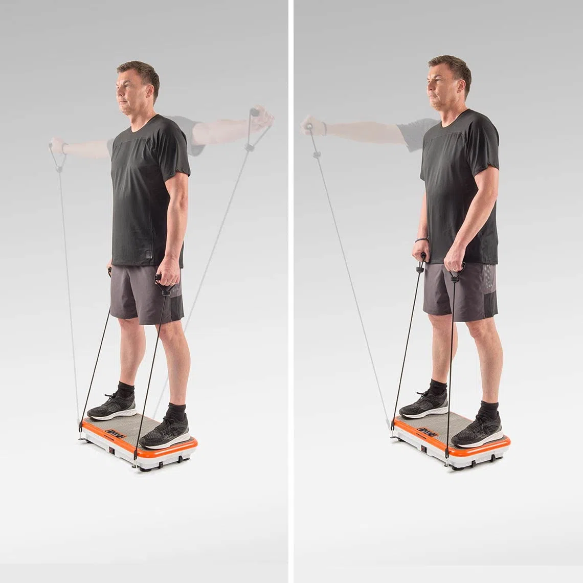 Mediashop Vibro Shaper - leistungsstarke Vibrationsplatte für Zuhause - Vibrationsboard für Ganzkörper-Workout & Muskeltraining - Vibrationsgerät inkl. Fitnessbändern - für Verschiedene Muskelgruppen