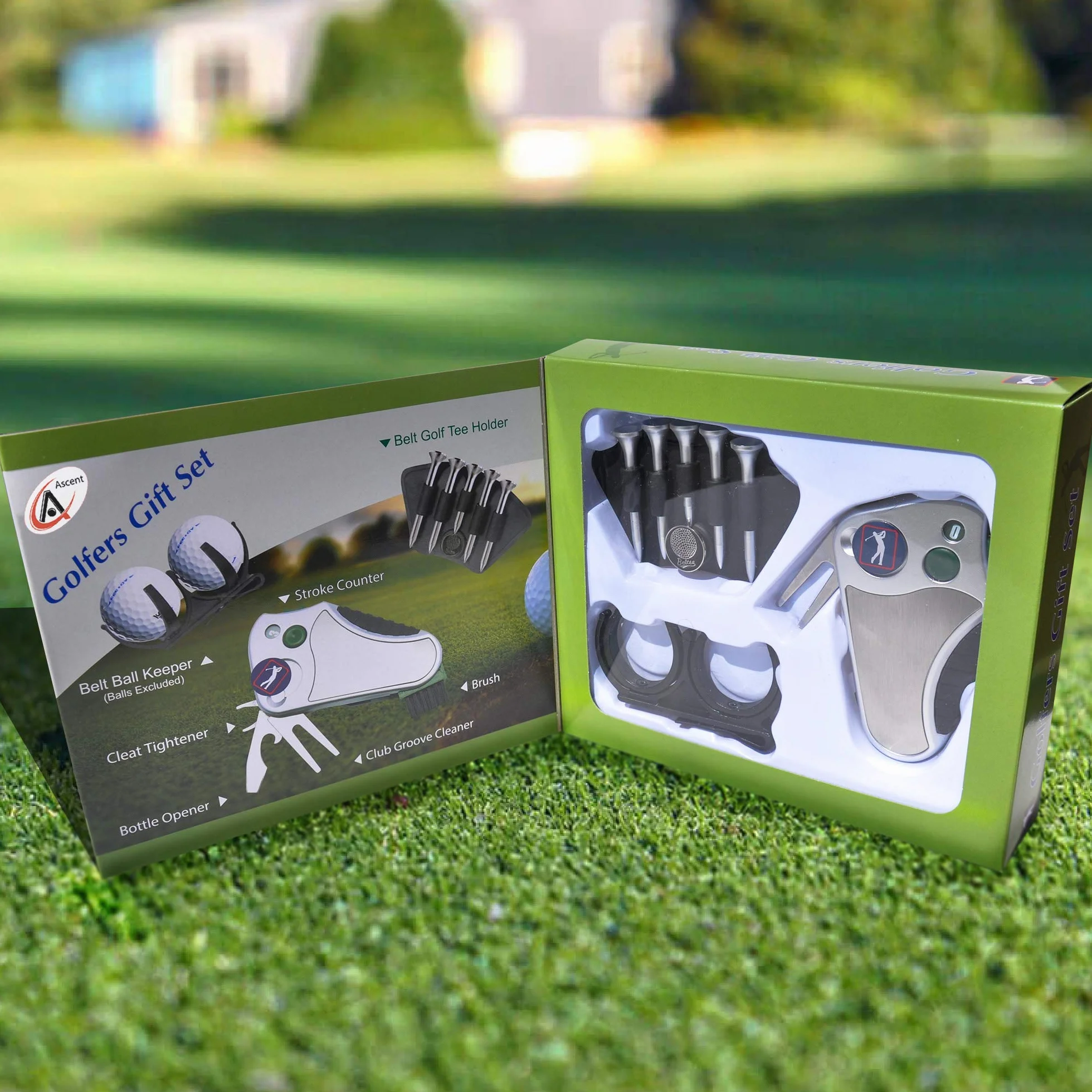 Golfer 's Best Golf Geschenk Set: Werkzeug Reparatur - Stroke Zähler, Pitchgabel, Klampe Spanner, Club Groove Cleaner Gürtel Teehalter Tees Gürtel Ballhalter - Geschenkidee für Männer