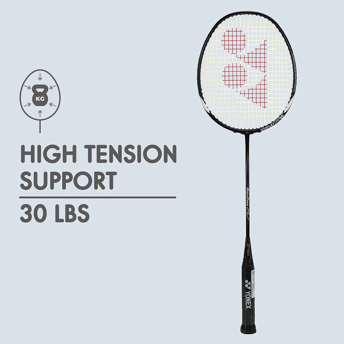 Yonex Badmintonschläger Muscle Power Serie mit Full Cover High Tension Pre Strung Schläger