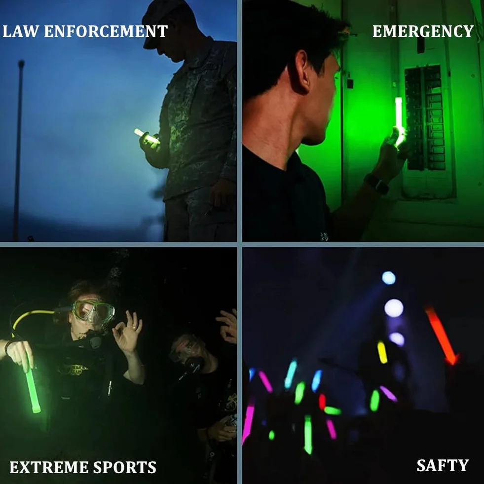 Glow Fever Leuchtstäbe, Notfallsicherheit, Militär, 15,2 cm, leuchtend, ultrahell, mit 12 Stunden Dauer, für Wandern, Party, Camping, Verdunkelung, Hurrikan, Unterschlupf, Überlebens-Kit (gemischt 30)