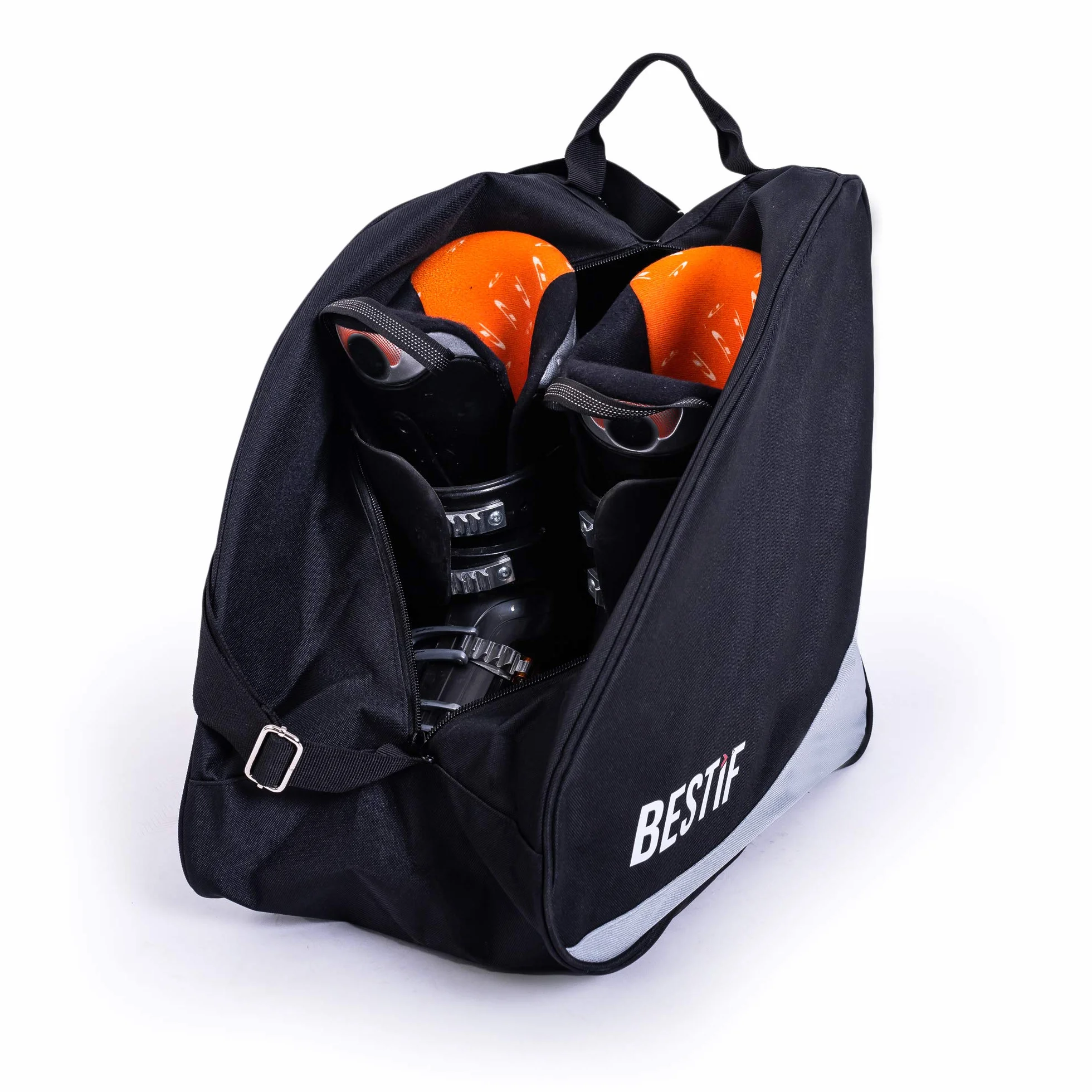 Skitasche + Skischuhtasche Set für Ski bis 175 cm | wasserdicht Skibag Stiefeltasche für Skischuhe | Skisack Schwarz | Skicase mit Tragegurt | reißfeste Tasche