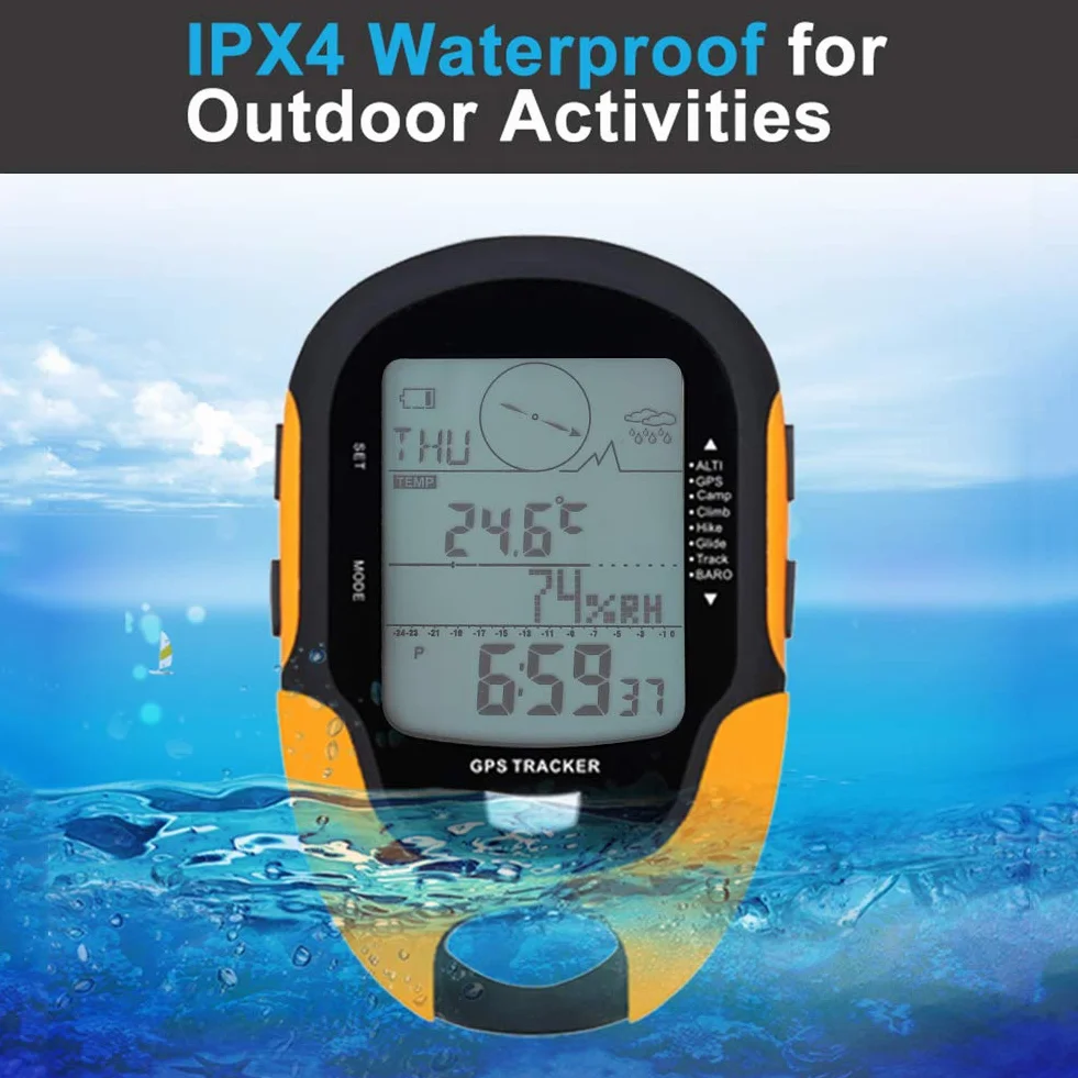 RiToEasysports Multifunktionales Digitales Höhenmesser-Barometer, Wiederaufladbarer USB-GPS-Navigationsempfänger für Outdoor-Klettern, Wandern, Jagen, Camping und Reisen Wandercamping