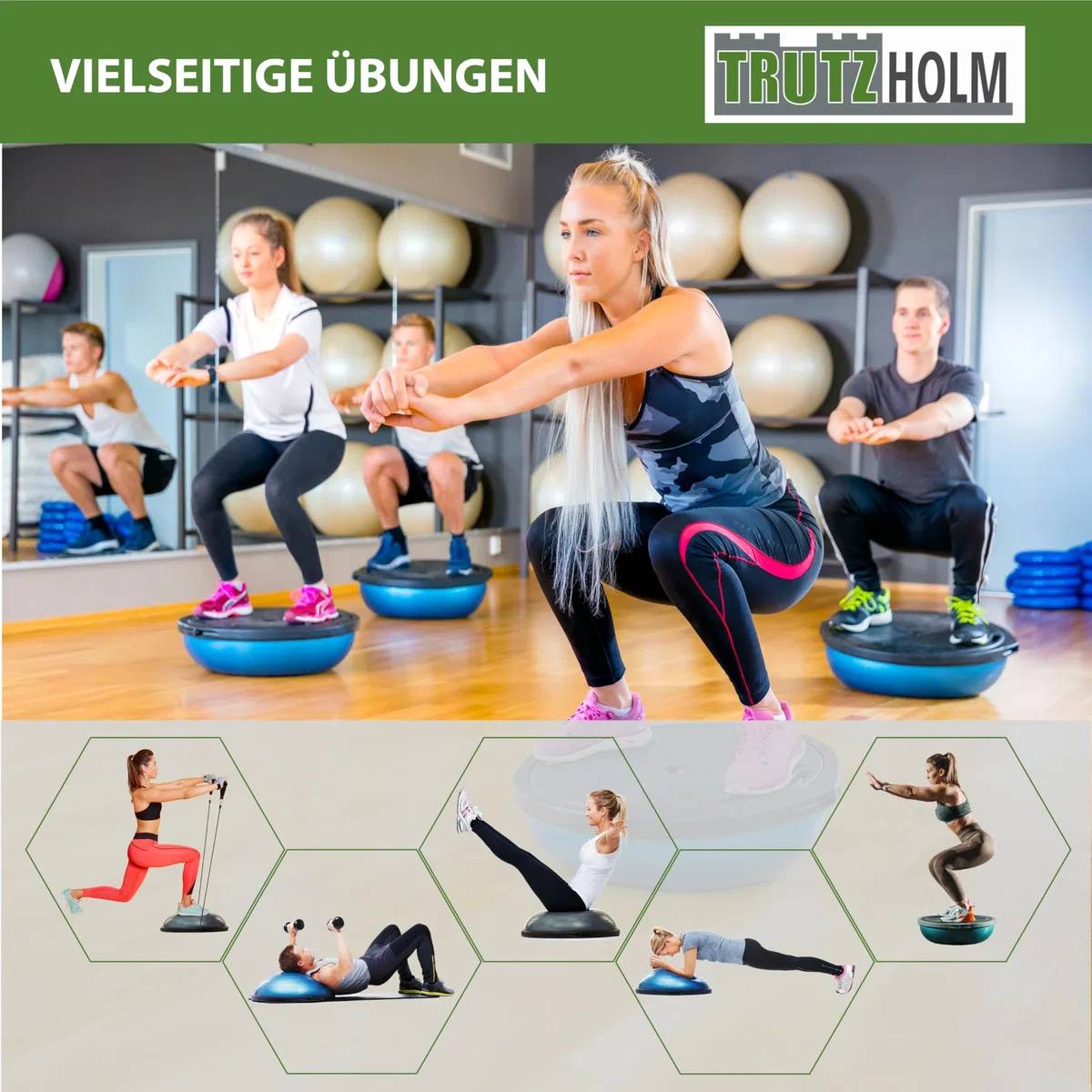 Balancetrainer Yoga Gymnastik Balance Half Ball Trainingsball Farbe nach Auswahl