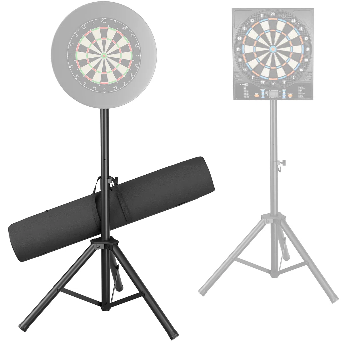 Heavy Duty Dartständer für Dartscheibe mit Tragetasche – Faltbar Dartscheibe Ständer Höhenverstellbar(106-200cm) – Tragbar Ständer für Klassische & Elektronische Dartboards – Extra Stabil