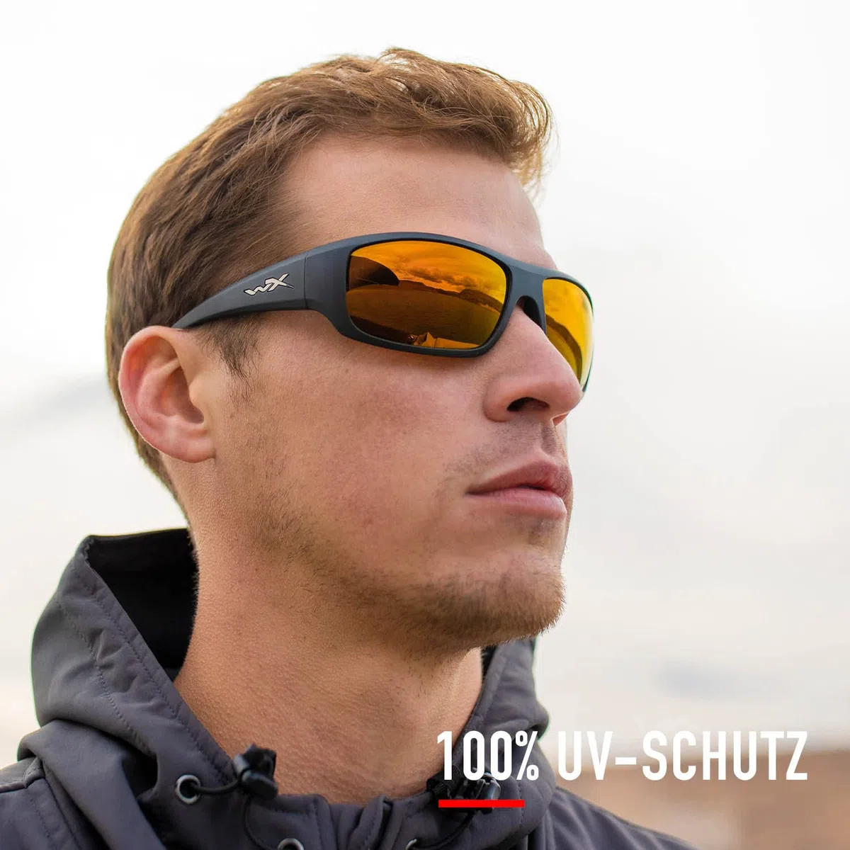 Wiley X | WX Omega | Sonnenbrille Herren | Sonnenbrille Herren Polarisiert │ 100% UVA/UVB-Schutz | Ideal bei Outdoor-Aktivitäten | Fahrradbrille Wandern Sport
