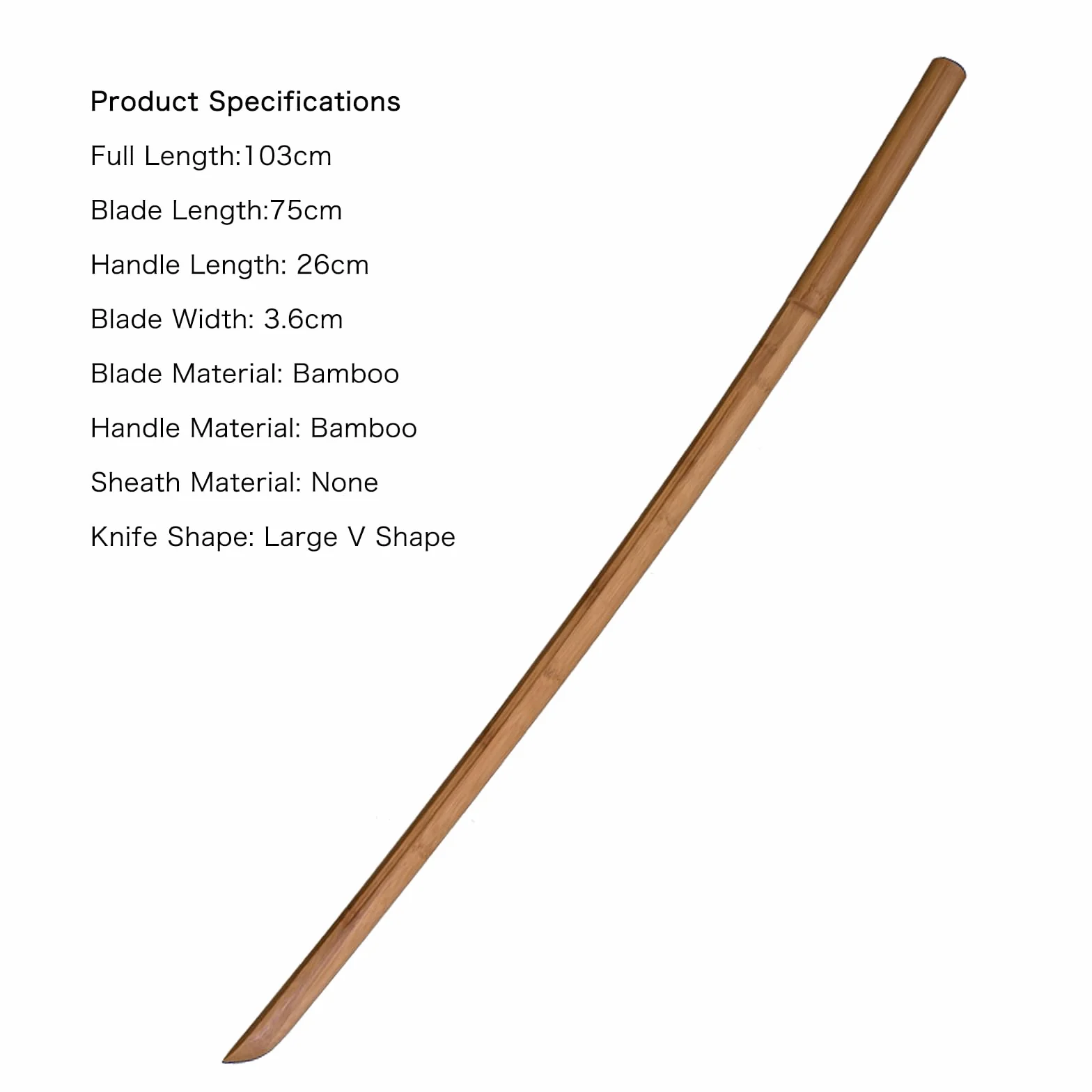 103 cm Kendo-Übungs-Bokken,natürliches Bambus-Katana,handgefertigte japanische Samurai-Schwerter für Geschenkdekoration,Comic-Con-Cosplay