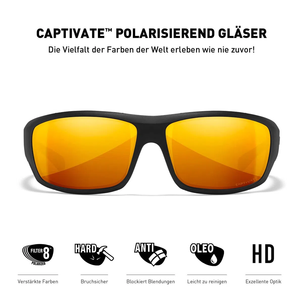 Wiley X | WX Omega | Sonnenbrille Herren | Sonnenbrille Herren Polarisiert │ 100% UVA/UVB-Schutz | Ideal bei Outdoor-Aktivitäten | Fahrradbrille Wandern Sport