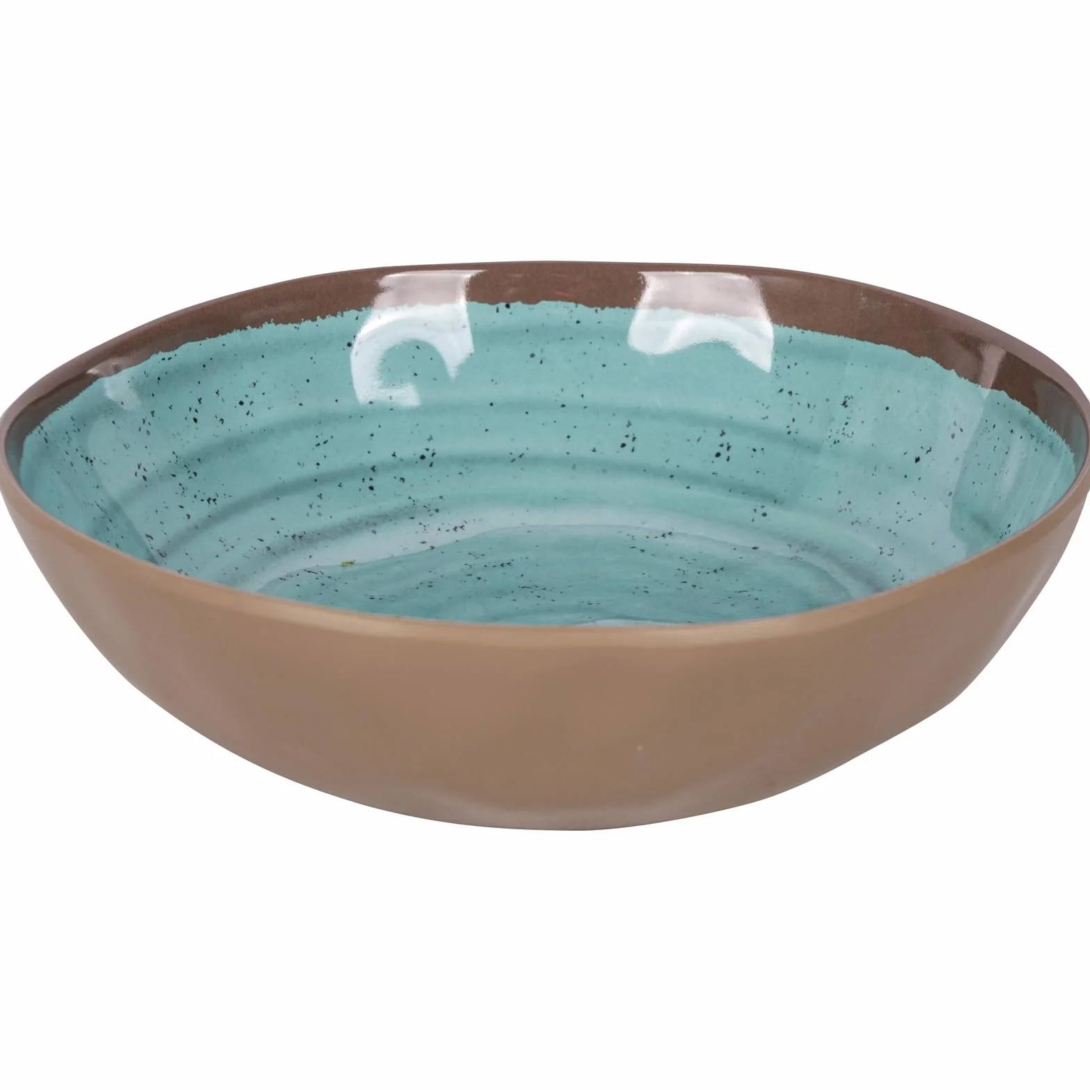 BO-Camp - Geschirr - 100% Melamin - 12-teilig - Halo - Aqua/Terrakotta