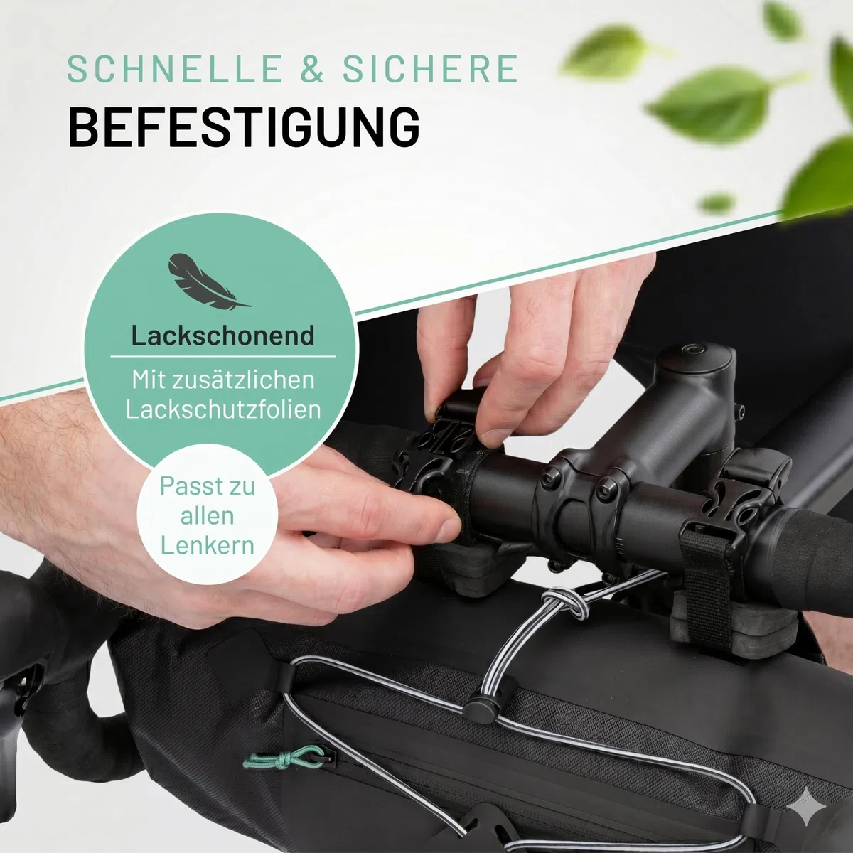 BIKEPACK Lenkertasche Fahrrad 9,5 L wasserdicht – Bikepacking-Rolle mit Innentrennung & Handyfach – Gravel, Rennrad, MTB, E-Bike