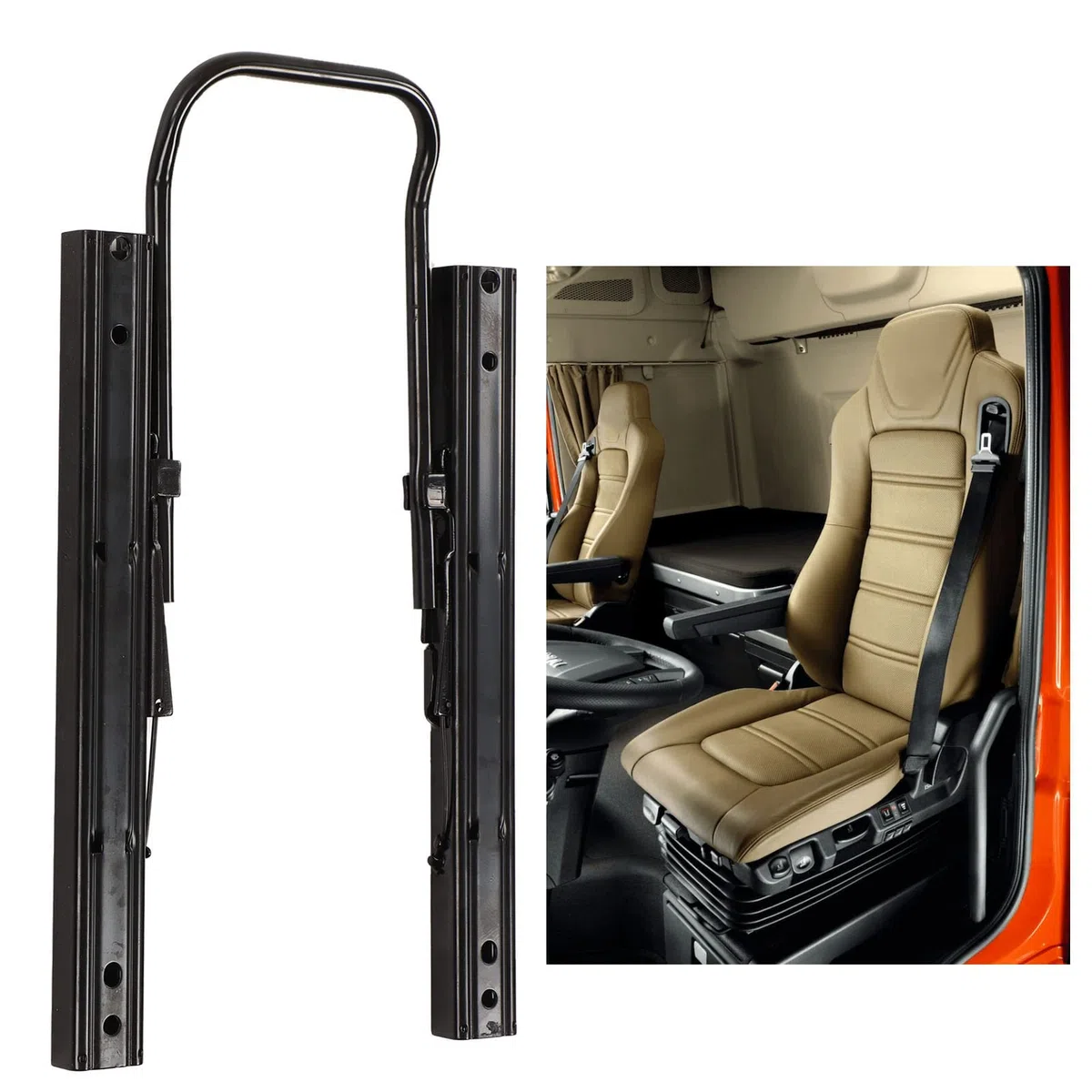 Aramox Sitzschienen-Set, Doppelt Verriegelbare Sitzgleitschienen, Sitzschienen-Set aus Stahl, Doppelschienen, Doppelt Verriegelbar, Verstellbare Sitzschienen für Wohnmobile, Boote, LKW