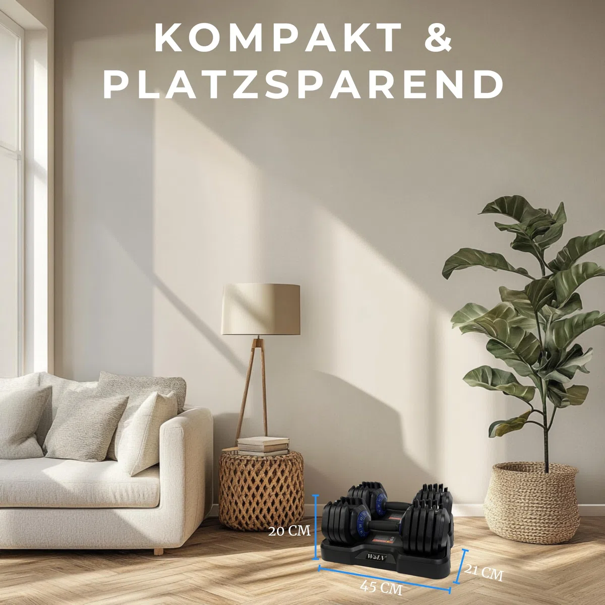 WOLV 25kg Verstellbare Hanteln – Einstellbare Hantel mit 10 Gewichtsstufen, Platzsparendes Design, Hanteln mit rutschfestem Griff, Perfekt für Zuhause, Fitnessstudio & Krafttraining