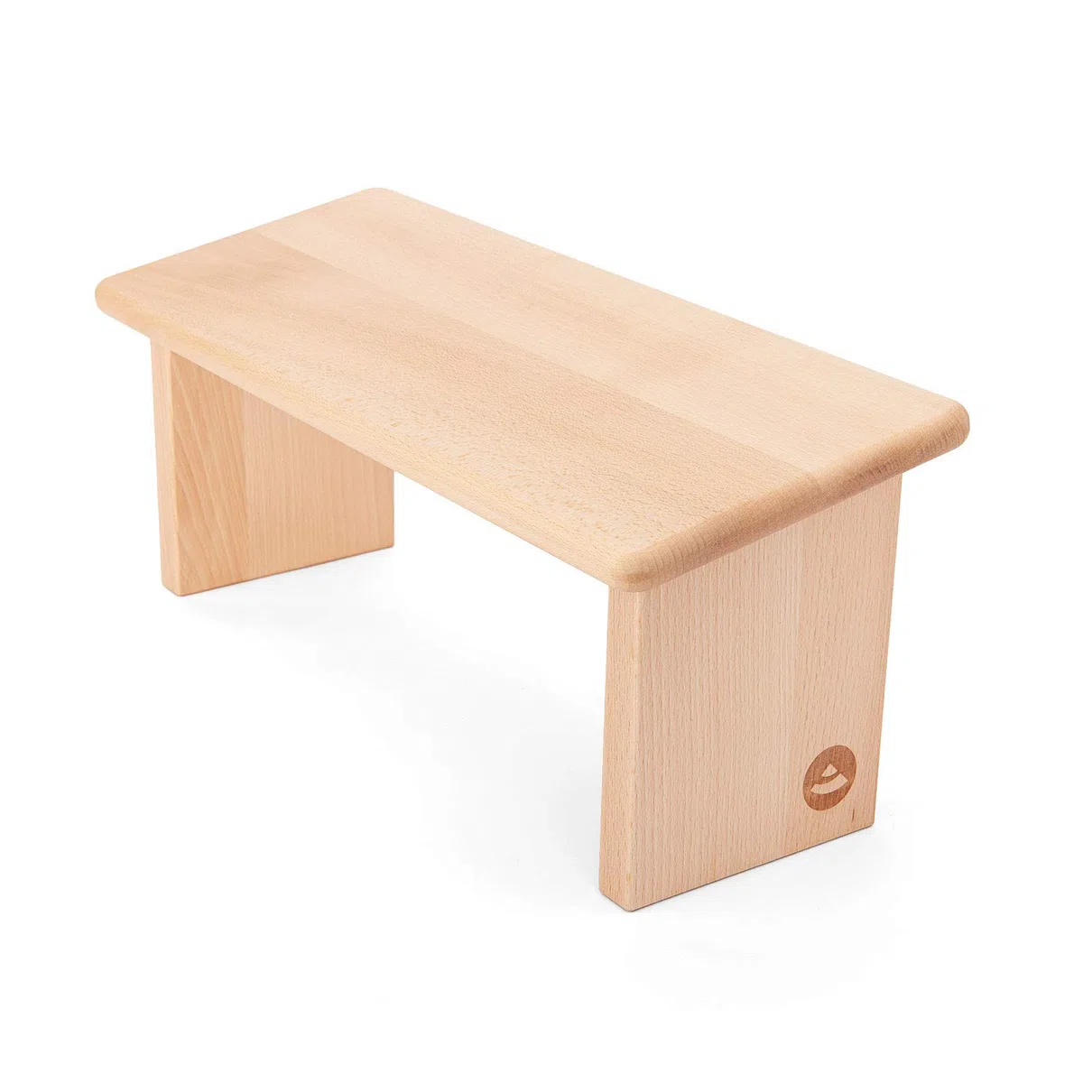 Bodhi Meditationsbank aus Holz (Buche) | Yoga Hocker aus Holz | Kniesitz Medibank für eine Tiefe Meditation | Variation: Lhasa – Buche geölt mit Auflage (blau)