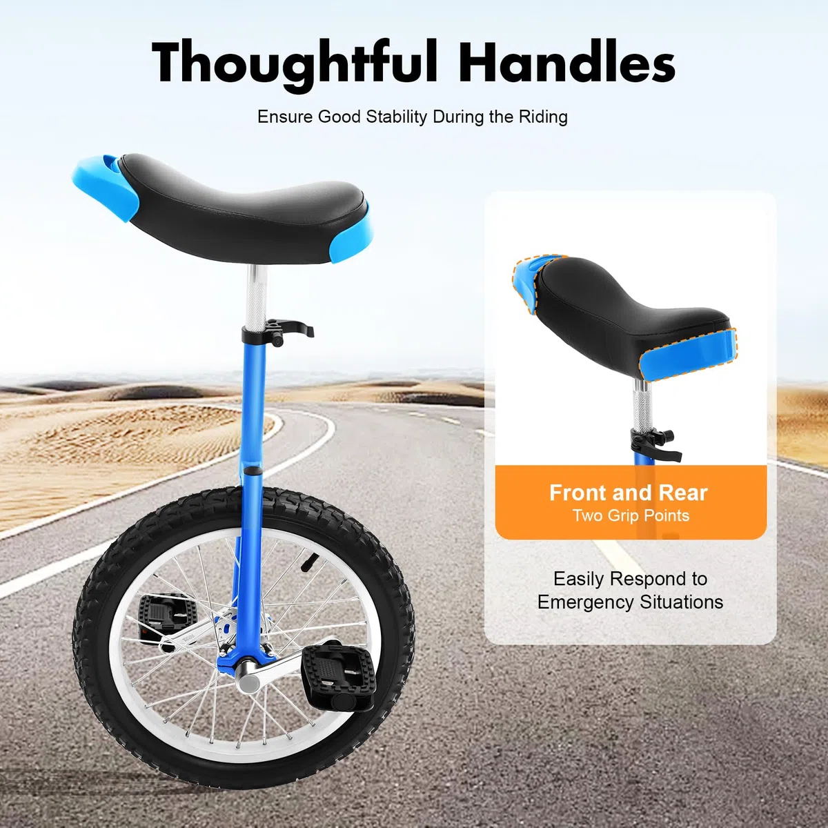 16 Zoll Einrad, Höhenverstellbar Einrad Balance Training, Gleichgewichtstrainingeinrad für 1,2–1,55m Radfahrer, Einradständer für ab 7 Jahren, Kinder, Erwachsene und Fachkräfte