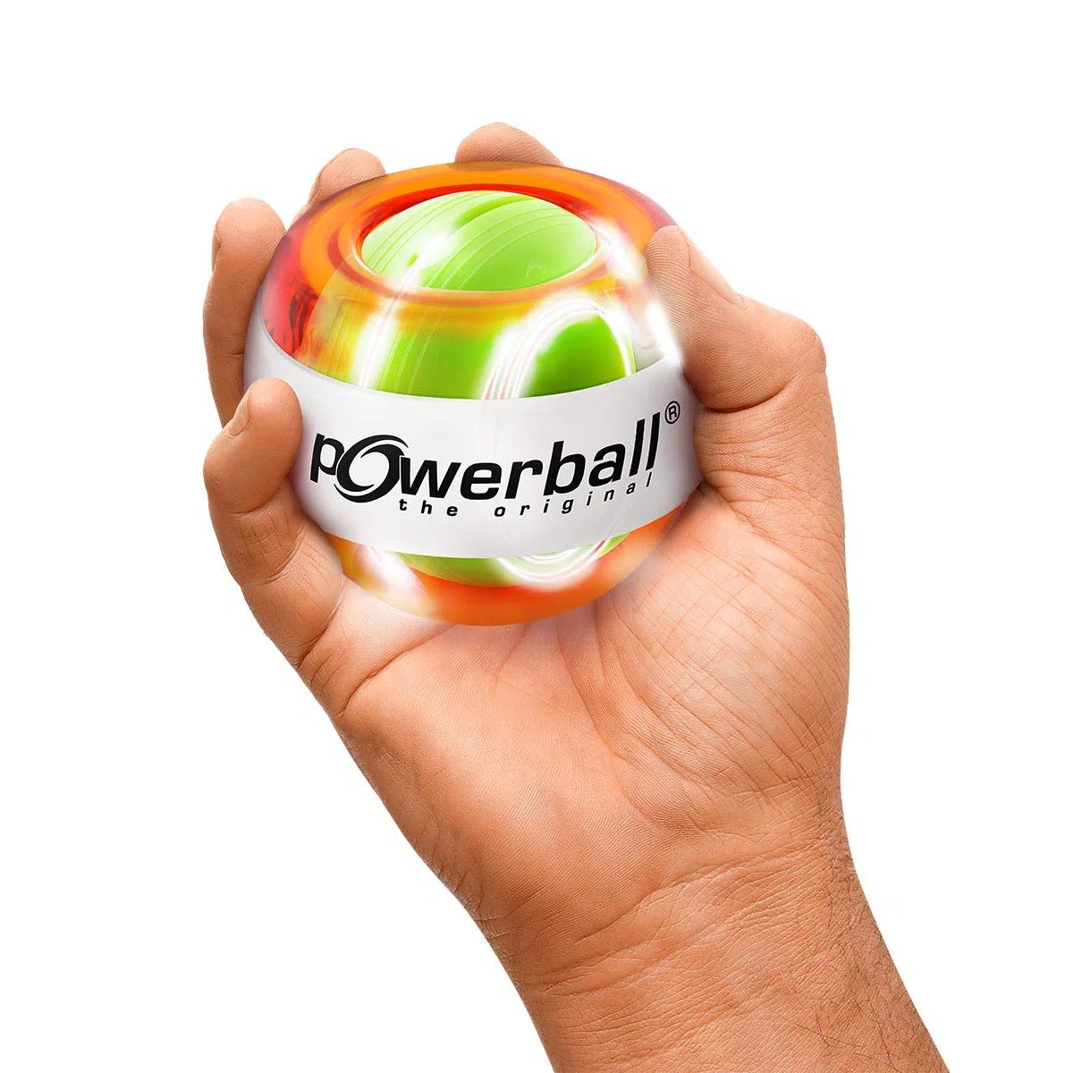 Powerball Max Red, gyroskopischer Handtrainer mit rotem Lichteffekt inkl. Drehzahlmesser, transparent-rot, das Original von Kernpower