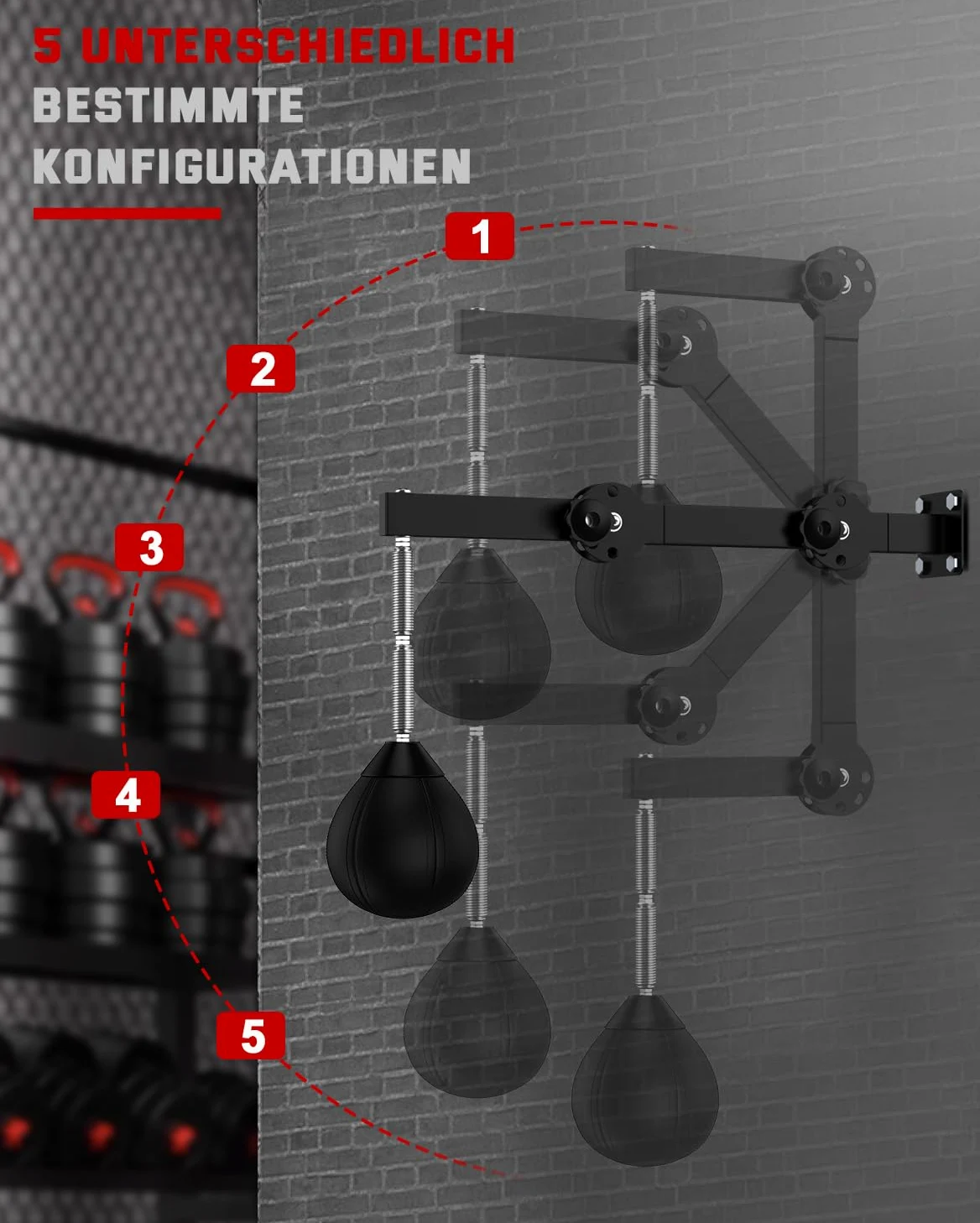 IMAYCC Speedball Boxsack, Wandmontage, Höhenverstellbar, Reflex Ball, Für Erwachsene, Männer, Frauen und Kinder (Schwarz)