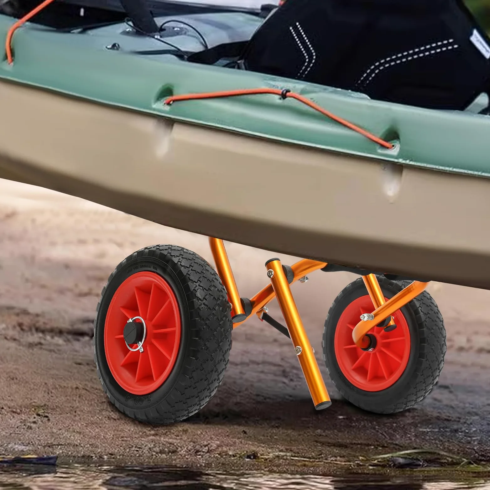 Kanuwagen Kajakwagen bis 80 kg Alu Transportwagen mit Gurt Bootstrailer Trolley für Kajaks, Paddelbrettern und Kleinen Booten