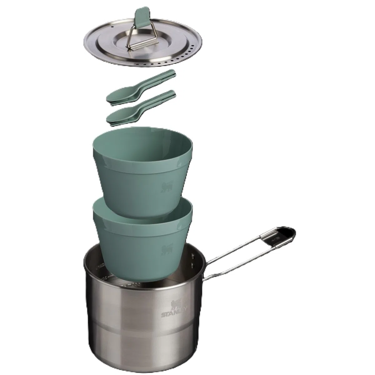 Stanley 1913 Wildfare Two Bowl Cookset 1.1L | Edelstahl-Camp-Kochset - Packbar - Spülmaschinenfest - BPA-frei - Für Camping und Wandern