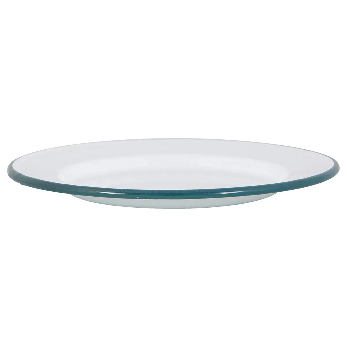 Argon Tableware Weiße Emaille -Dinner -Teller - 25,5cm - Grün - Pack Von 12