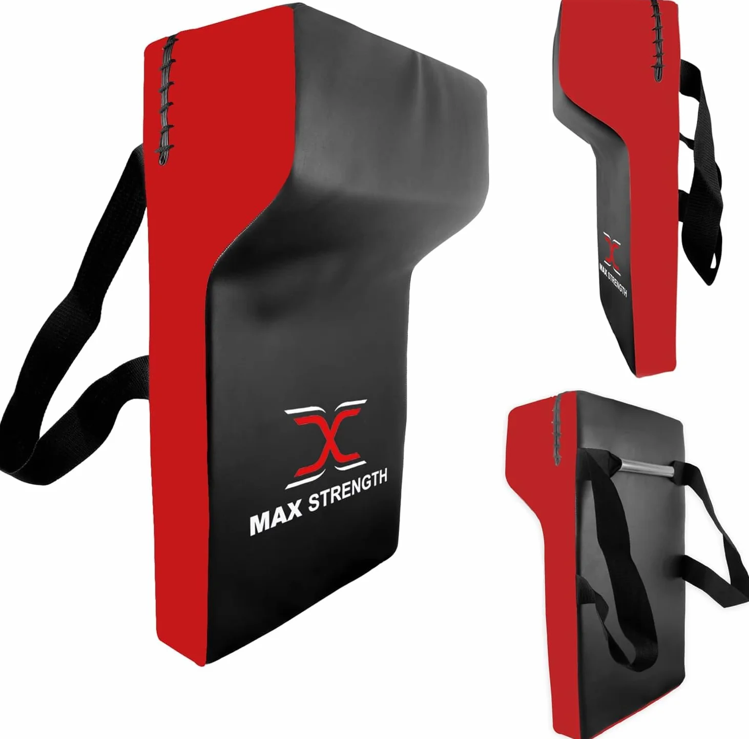MAXSTRENGTH Rugby Hit Shield Heavy Duty Professional Grade Tackle Wedge Hit Shield Pad High Density Foam Wedge Rucking Tackle Shields (Rot/Schwarz, Einzel)