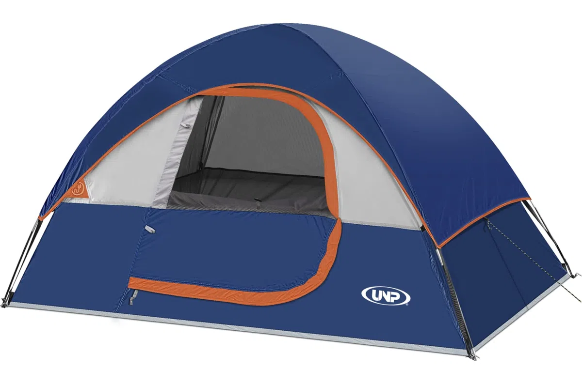 UNP Campingzelt 2-3 Personen, Wasserdicht, Winddicht, Mit Regenschutz, Einfach Aufzubauen, Tragbares Kuppelzelt FüR Camping
