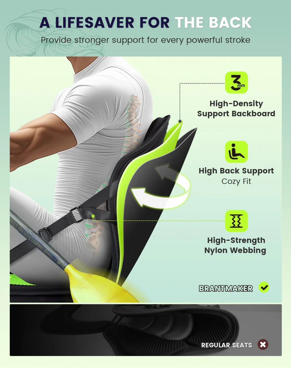 BRANTMAKER SUP Sitz für SUP Board, Kajak Sitz, Tragkraft 60KG Universeller Verdickter Stand-Up-Paddle Sitz, kompatibel mit Kanus und Ocean Kajak