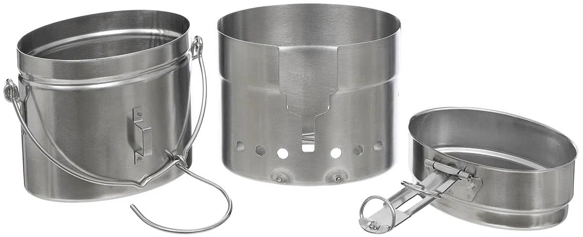 MFH Schwed. Kochset, M40, Edelstahl, 3-teilig