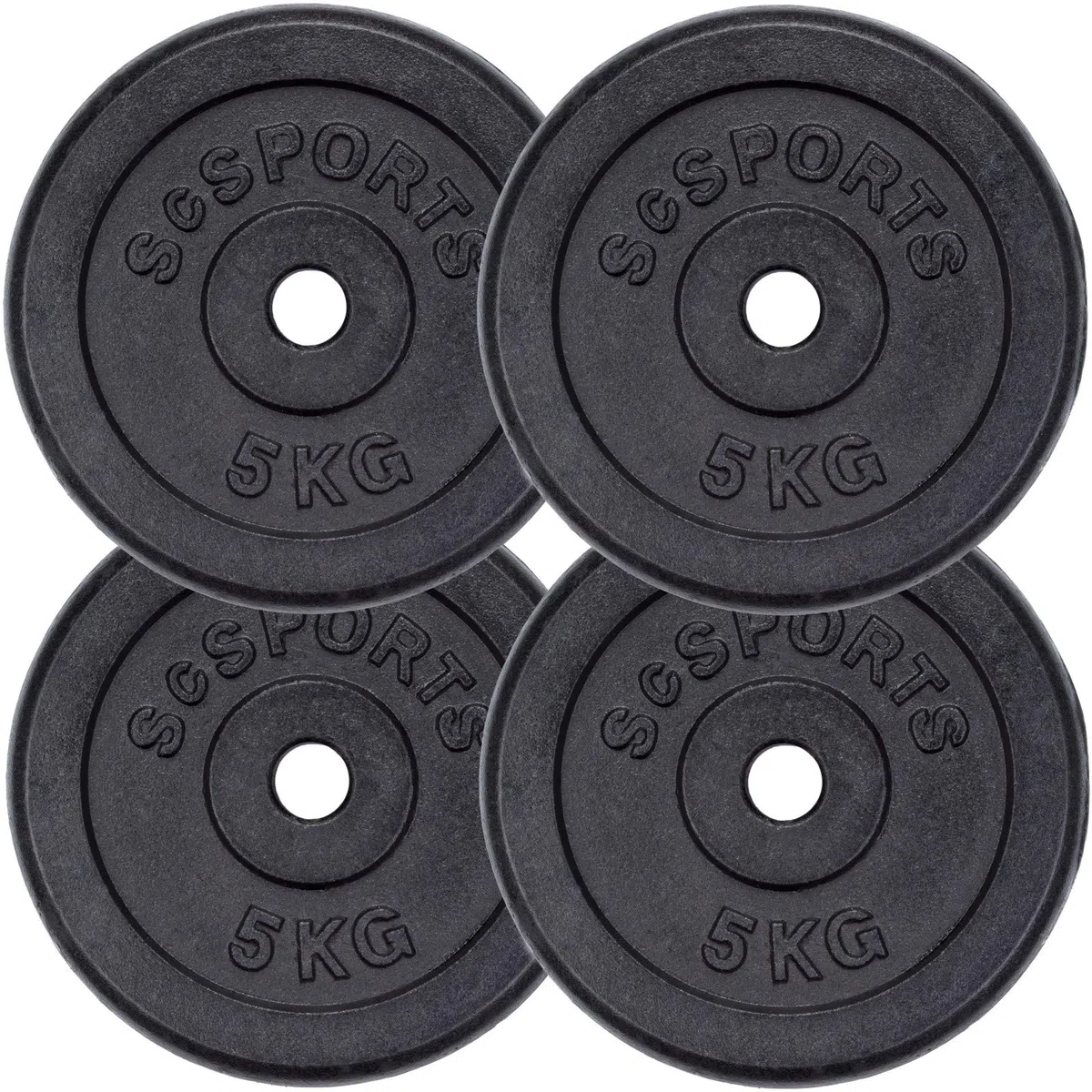 ScSPORTS® Hantelscheiben 30mm Set 2–120 kg aus Gusseisen, Gewichtsscheiben für 30 mm Hantelstangen, Hantelscheibe für Krafttraining, Gewichte für Zuhause, Home Gym & Muskelaufbau