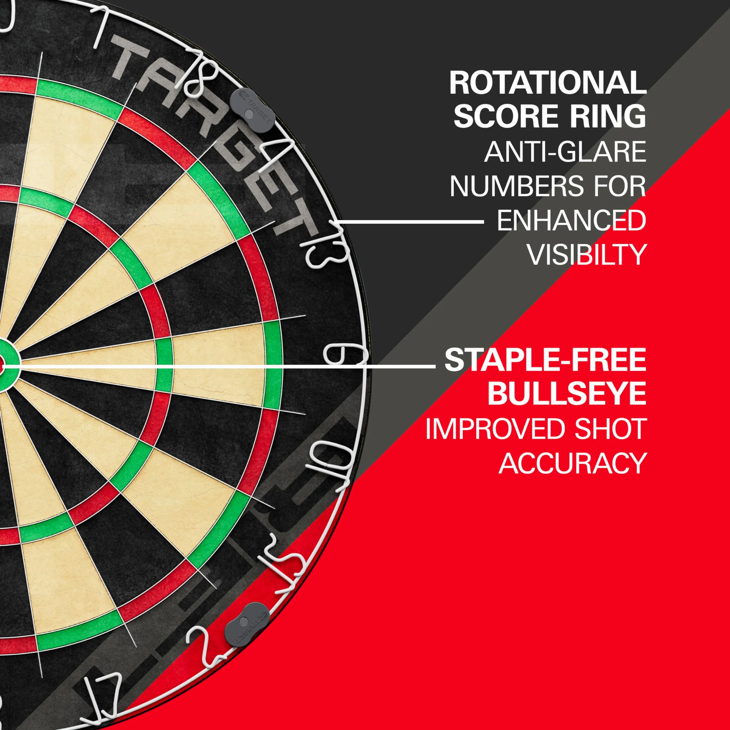 Target Darts Rift Dartboard Set | Steeltip-Dartboard | Klammerloser Draht | 2 Sets 17g Darts | Komplettes Starter Set | Inklusive 1 Monat DartCounter App