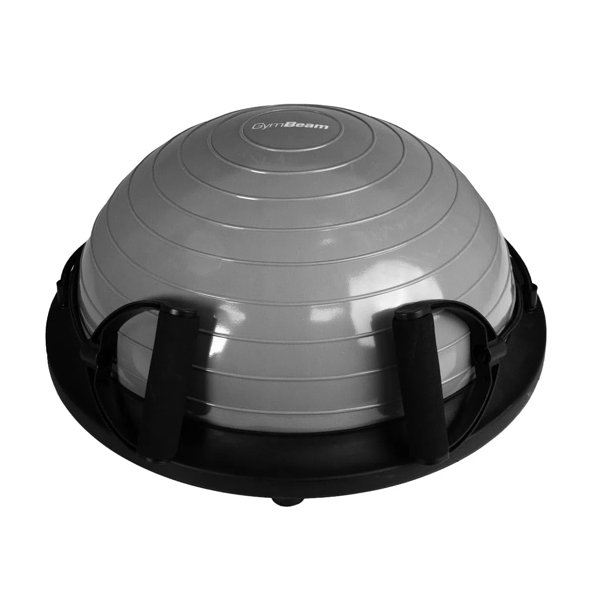GymBeam Halbball Balancetrainer mit Widerstandsbändern für Home Gym - Ideal Für Stabilitäts-, Kraft- Und Dehnungstraining, Inkl. Pumpe Und Abnehmbarer Schlingen, Grau