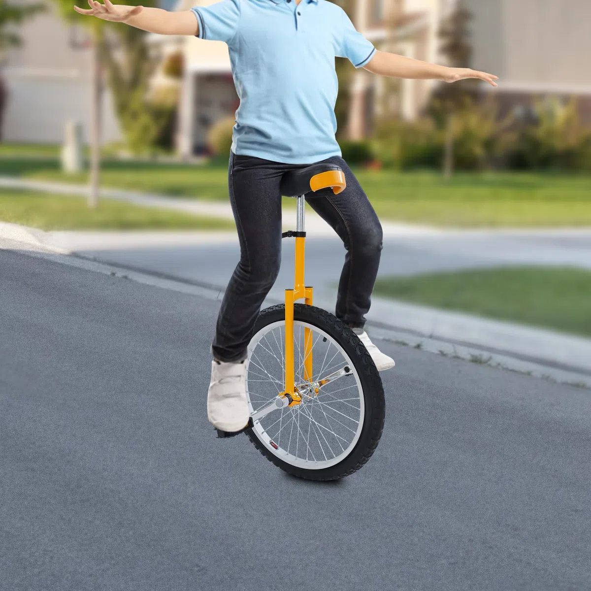20 Zoll Unicycle Unisex Einrad Fahrrad mit Griffen, Laufrad Balance Training max.75kg Einradständer 78-90 cm Höhenverstellbar