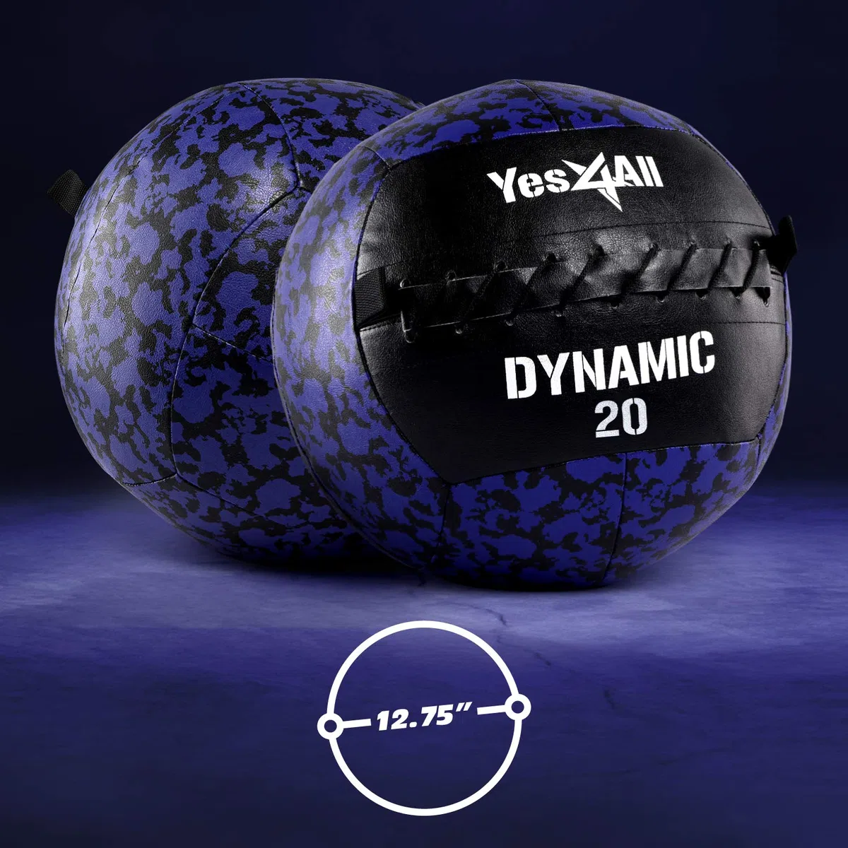 Yes4All Wall Ball, Gewichteter Ball mit Weicher Kunstlederoberfläche, Eisen-Sand-Kern für Dynamisches, Vielseitiges Training, 2,7kg – 13,6kg