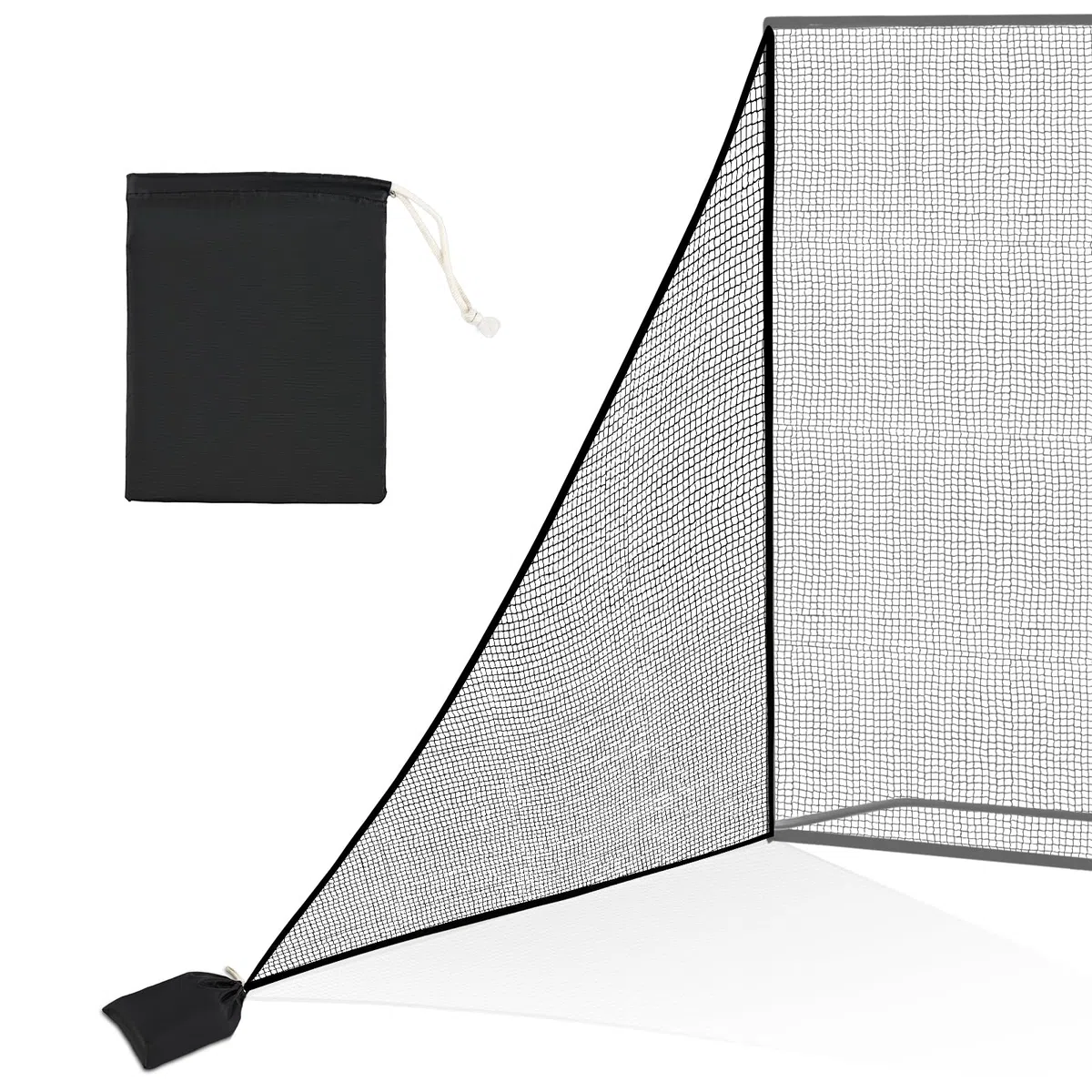 Golfschlagnetz, Schaft-Netzbefestigung, 2,8 x 3,4 x 2,1 m, robustes Seitennetz, Barrierennetz für Golf, Baseball, Hockey mit Sandsack