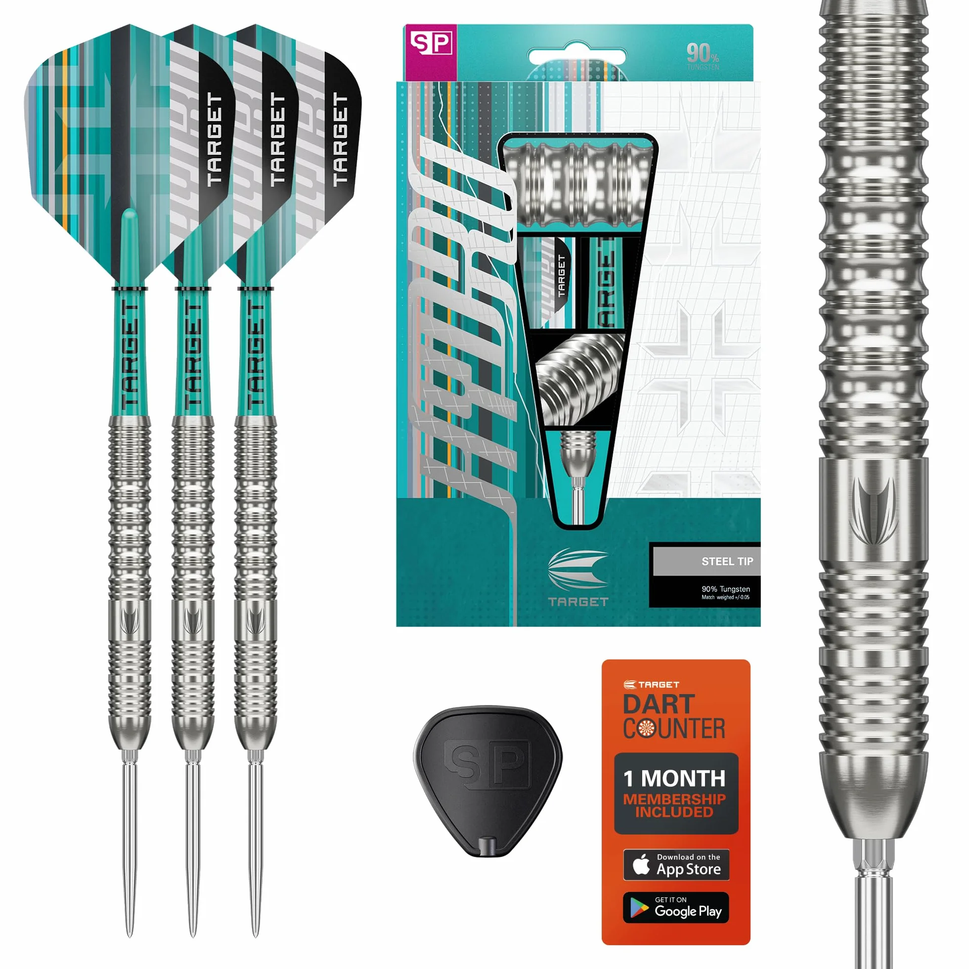 Target Darts Hydro Steel Tip Dart Set 21G/22G/23G/24G/25G/26G (Barrel 01/02/03) | 90 % Wolfram-Darts, Silberne Swiss Point-Spitzen, Pro Grip Tag-Schäfte, Pro Ultra No.6-Flügel, SP-Werkzeug inkl