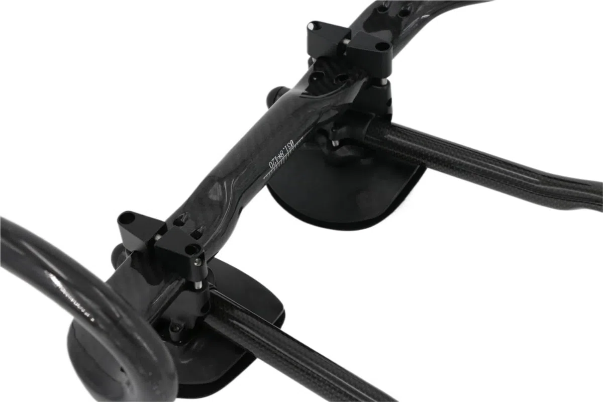 Speziell Geformter Carbon-Fahrradlenker Mit Klemme | 3K-Vollcarbon-Lenker for Straßen-(Matt finish)