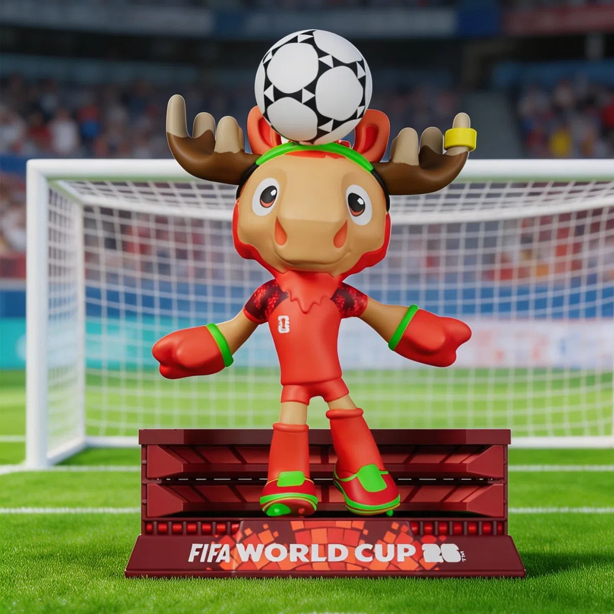 Sanyetral FIFA World Cup 2026 3PCS Maskottchenfiguren für Erwachsene, Mehrfarbig, beinhaltet Clutch, Zayu, Maple,Court-Set A (6 cm)