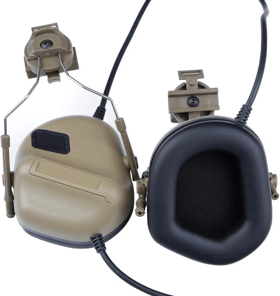 Taktische Headsets mit schnellem Helmschienenadapter Militärisches Airsoft-Shooting-Headset Kommunikationszubehör der Armee, Keine Rauschunterdrückungsfunktion