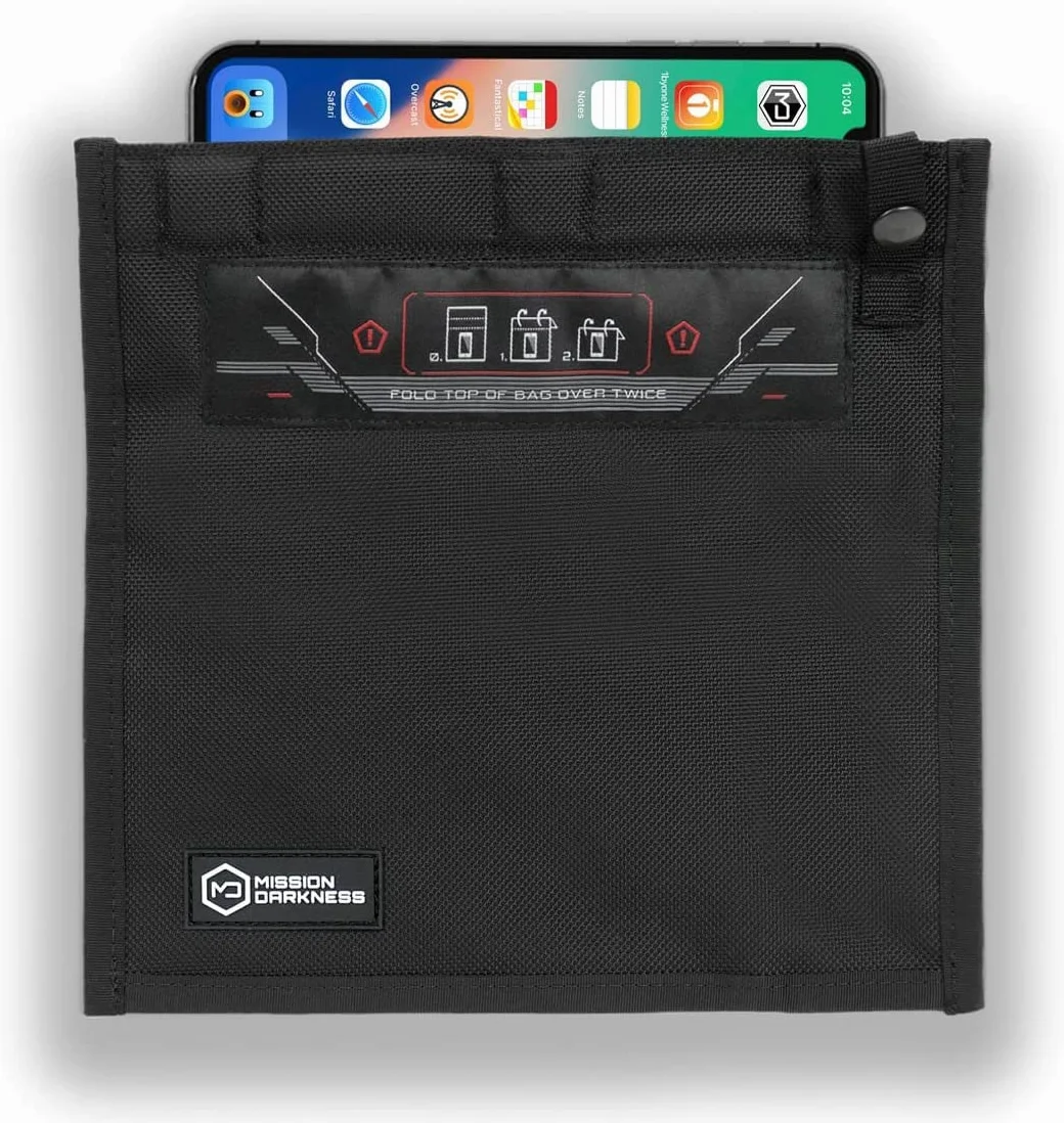 Mission Darkness NeoLok Faraday-Tasche ohne Fenster für Handys (+ sicherer Magnetverschluss) // Geräteabschirmung für Strafverfolgung und Militär, Anti-Hacking, Reise- und Datensicherheit
