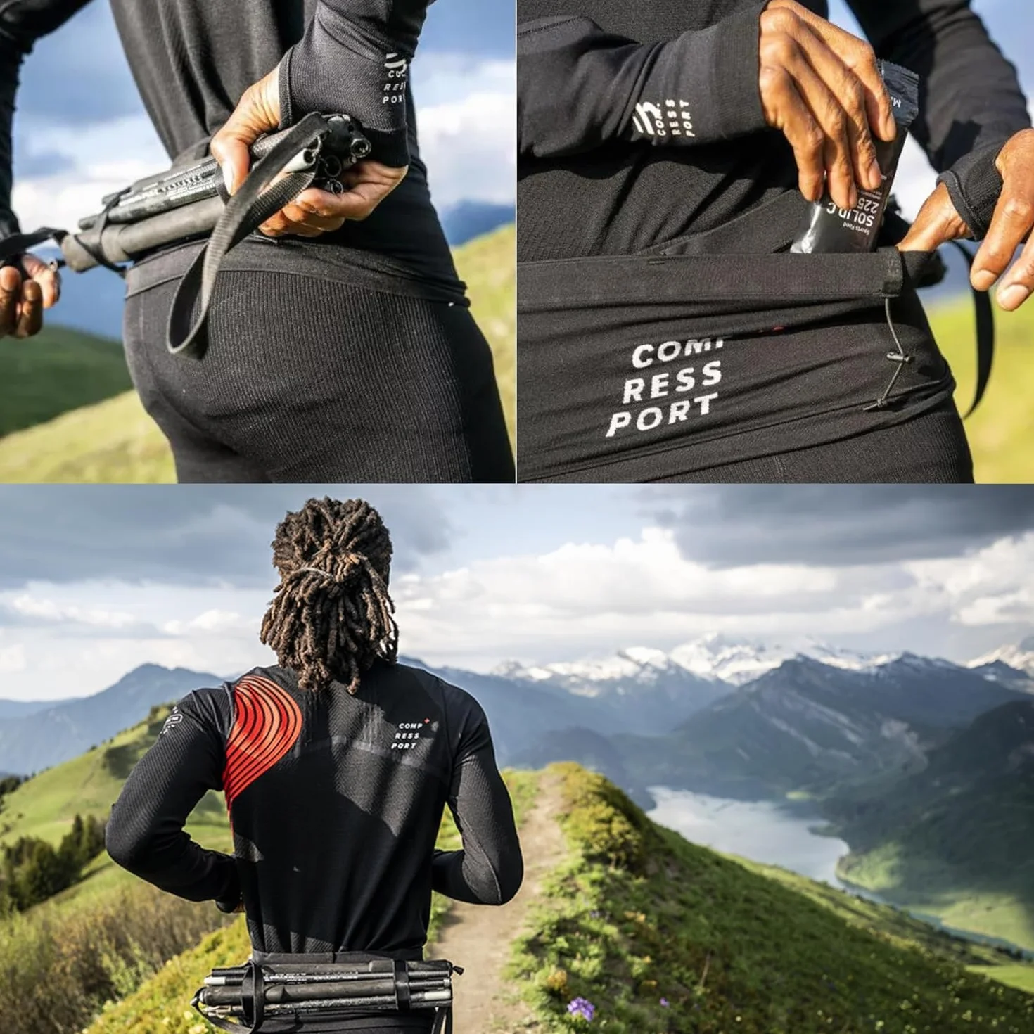 COMPRESSPORT Free Belt & Free Belt Pro Gürtel für Laufen, Radfahren, Klettern - Ultra-Leicht - Sehr Atmungsaktiv - Weiche Fasern - Kein Wackeln