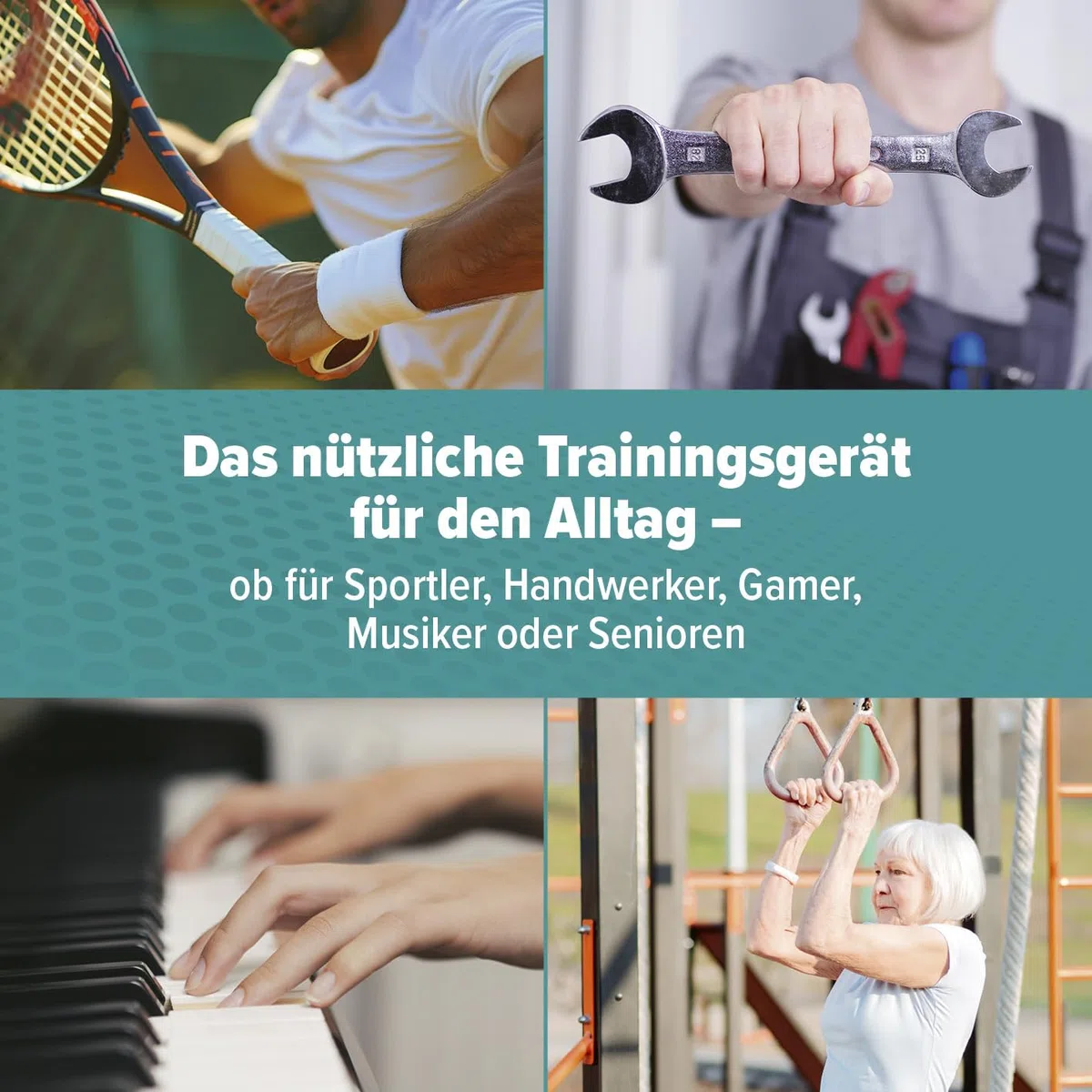 Handgelenk- & Unterarmtrainer, anpassbare Trainingsintensität mit 3 Federn | Verbesserte Beweglichkeit, Griffkraft stärken, Stressabbau, Förderung der Regeneration | Einsteiger & Profis